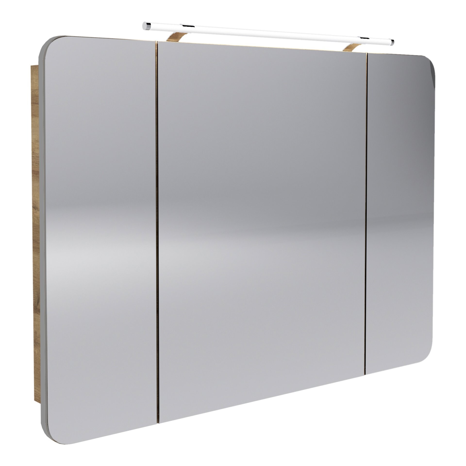 Fackelmann MILANO LED Spiegelschrank 110 cm, Braun hell