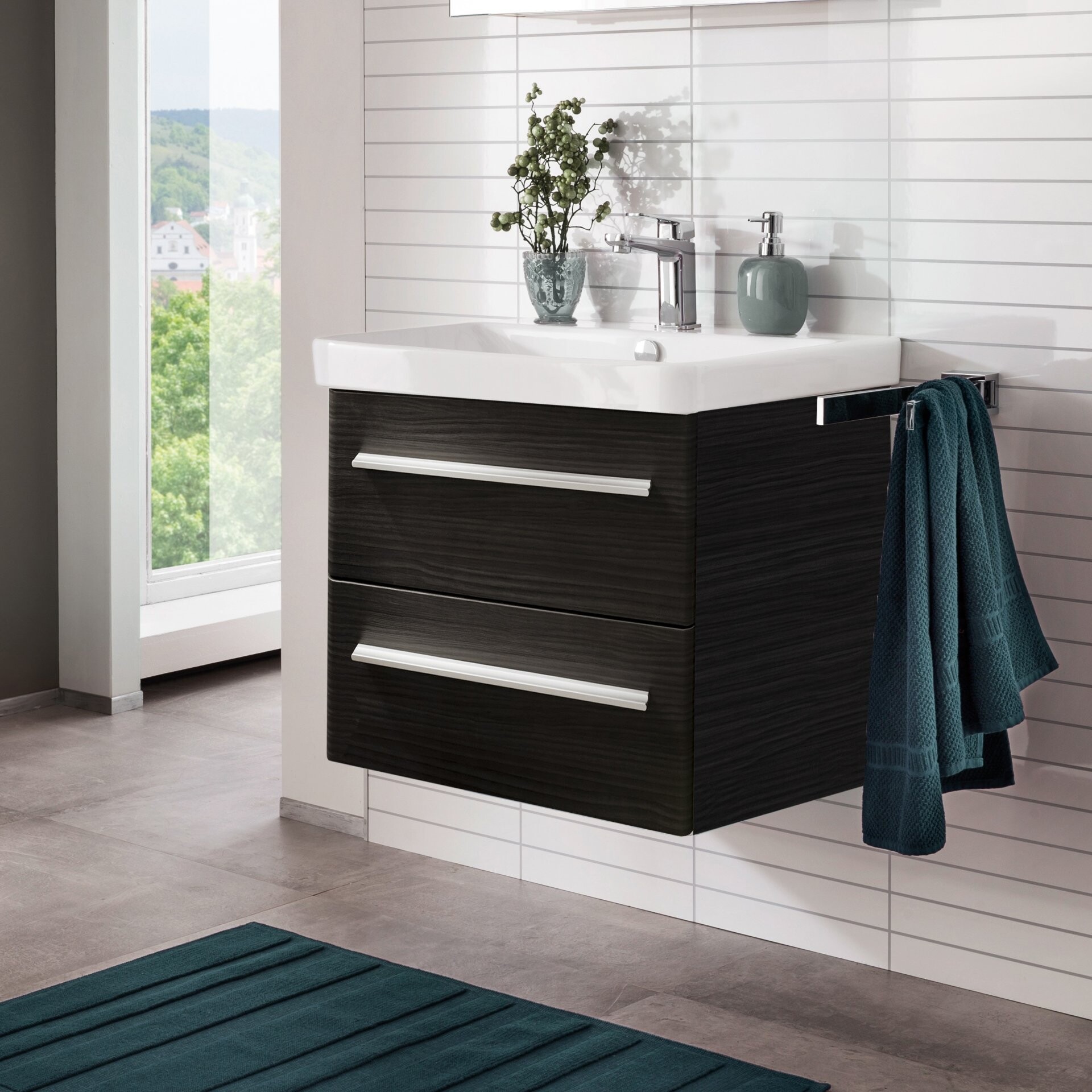 Lanzet K8 Waschtischunterschrank 56 cm Schwarz