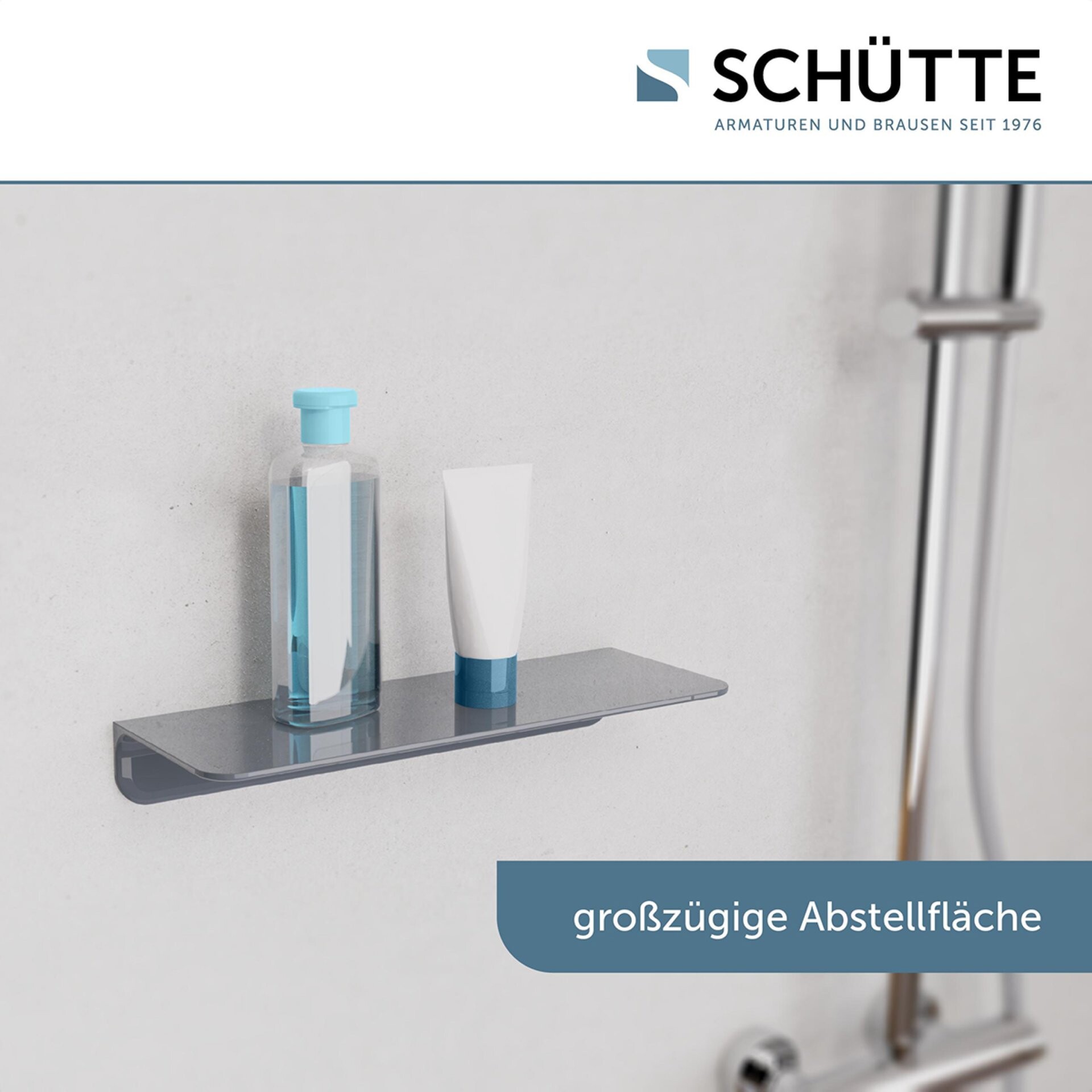 Schütte Duschablage, Anthrazit, zum Kleben Schütte Duschablage, Anthrazit, zum Kleben