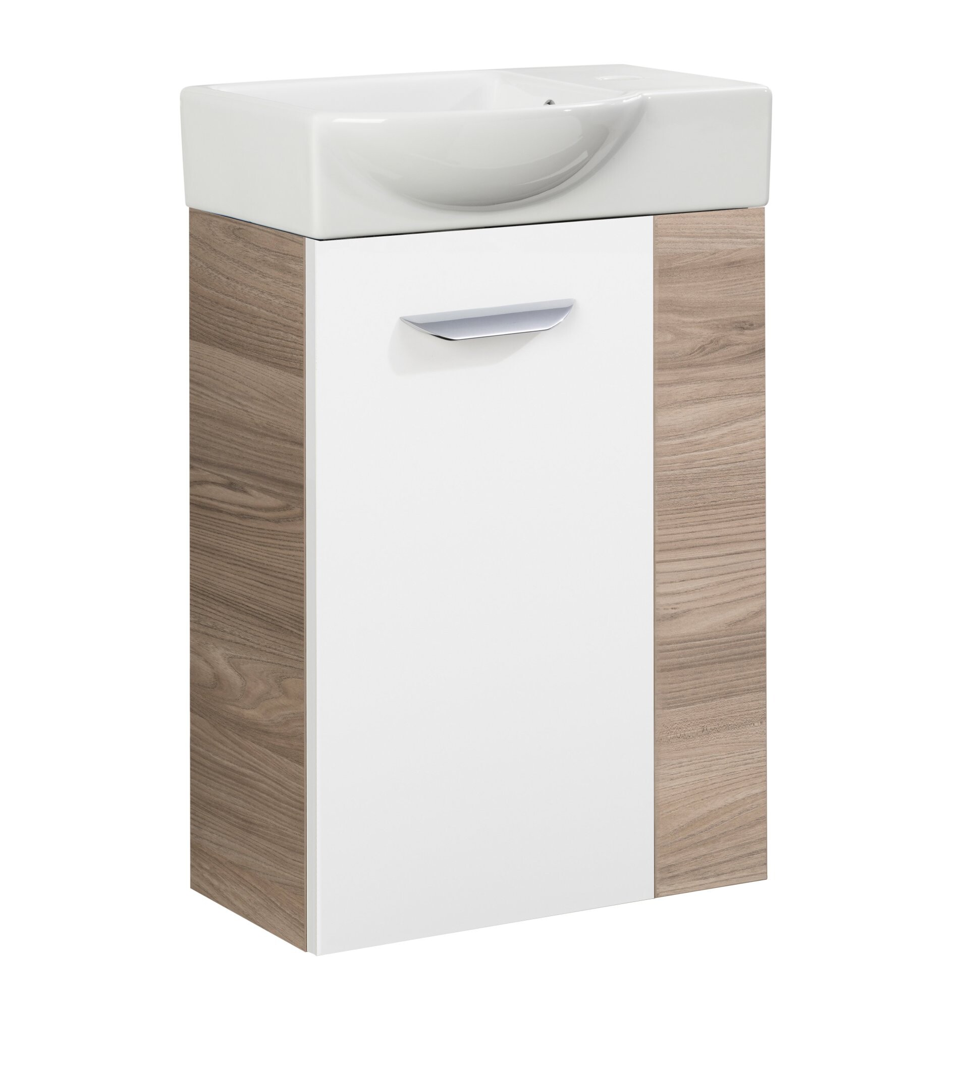 Fackelmann SBC LUXOR Gäste WC Set 2-teilig 45 cm, Braun hell/Weiß, links, Keramik Hahnloch rechts Fackelmann SBC LUXOR Gäste WC Set 2-teilig 45 cm, Braun hell/Weiß, links, Keramik Hahnloch rechts