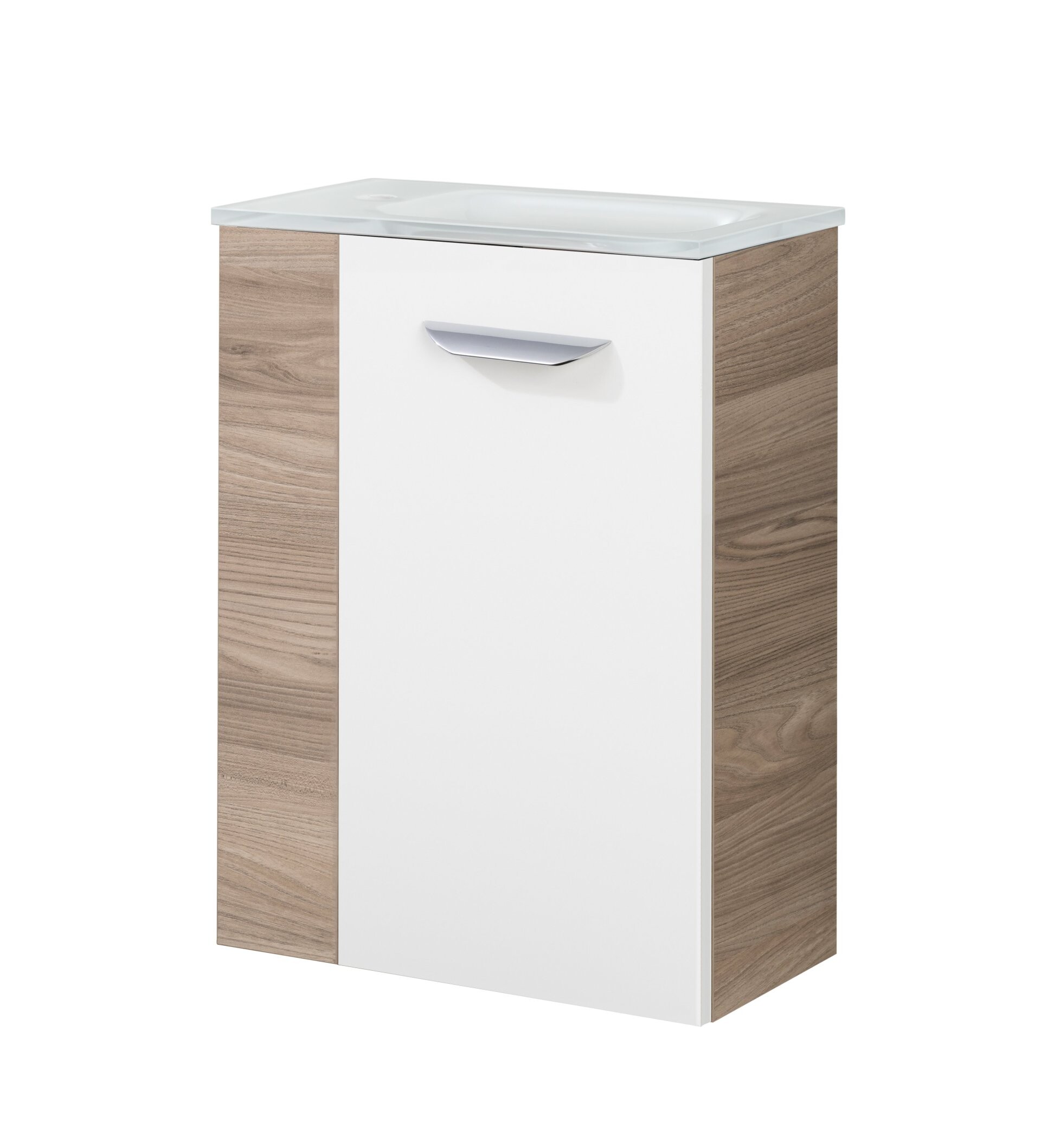 Fackelmann SBC LUXOR Gäste WC Set 2-teilig 45 cm, Braun hell/Weiß, rechts, Glas Weiß Fackelmann SBC LUXOR Gäste WC Set 2-teilig 45 cm, Braun hell/Weiß, rechts, Glas Weiß