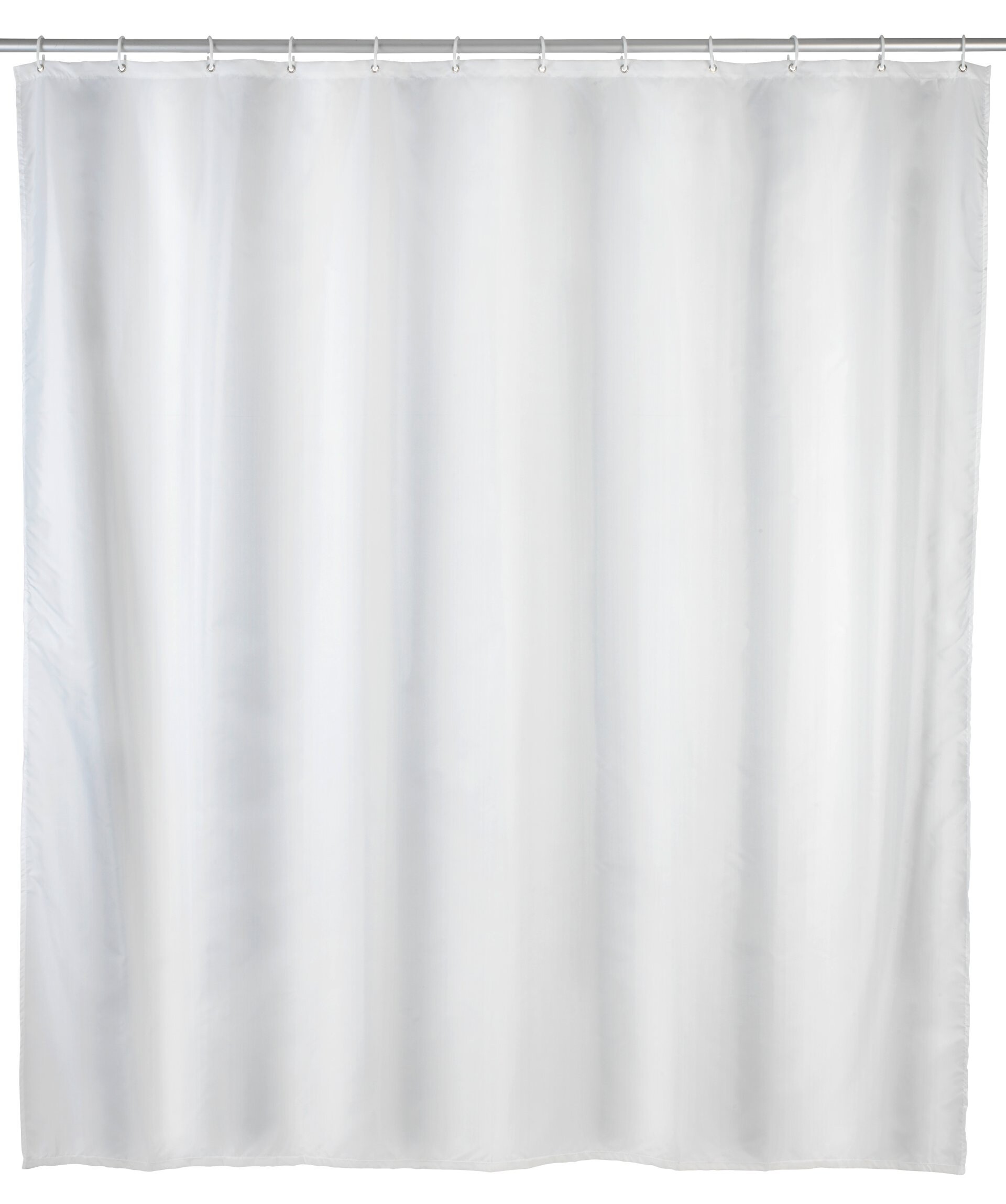 WENKO UNI Duschvorhang 120 x 200 cm, Weiß, Polyester, waschbar