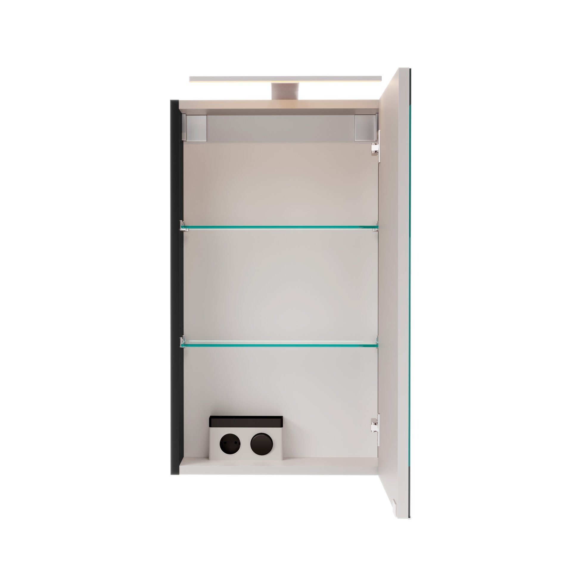 Fackelmann SBC B.PARIS Gäste-WC Spiegelschrank 40 cm, Schwarz matt, rechts Fackelmann SBC B.PARIS Gäste-WC Spiegelschrank 40 cm, Schwarz matt, rechts