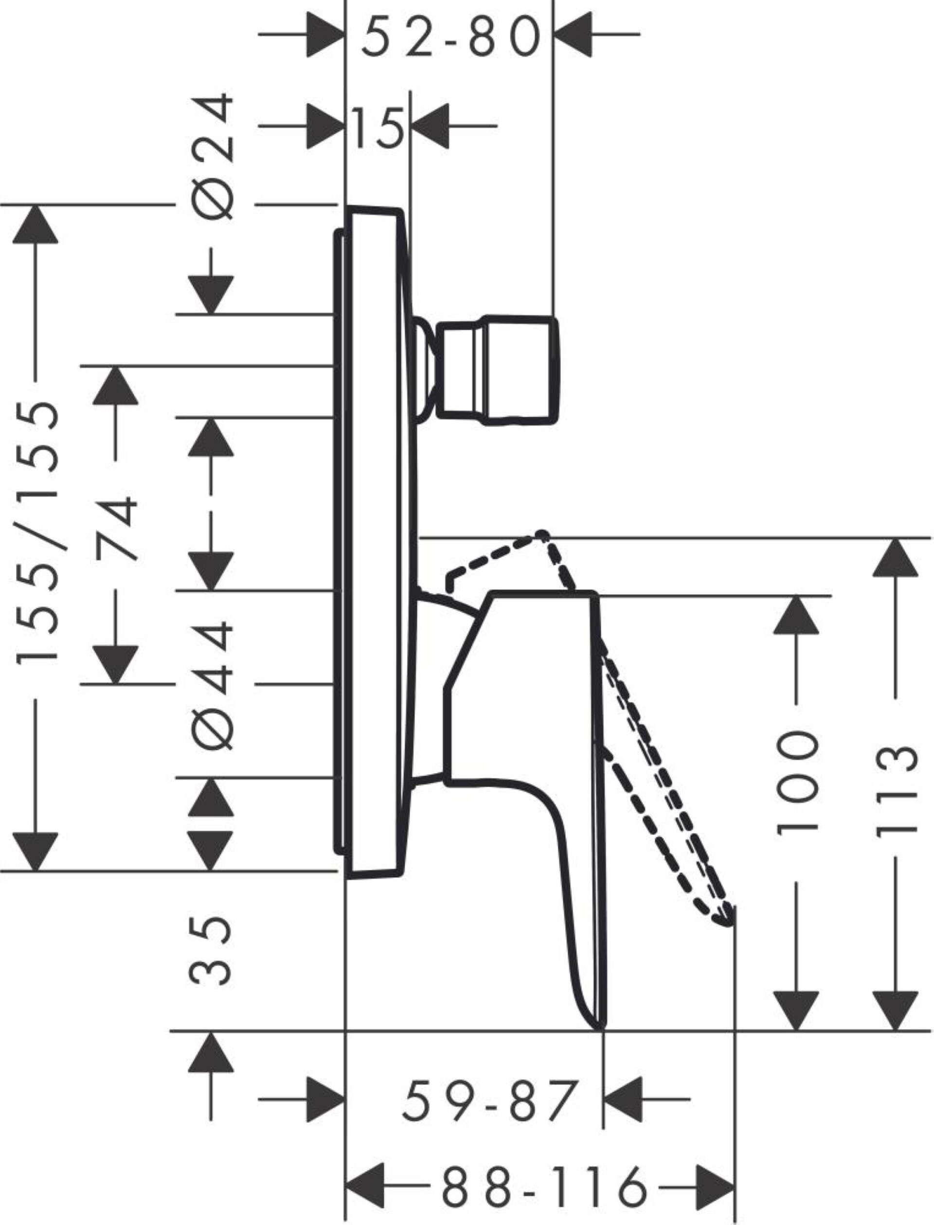 HANSGROHE TALIS E Badewannenarmatur, Chrom, Unterputz, mit Sicherungskombination HANSGROHE TALIS E Badewannenarmatur, Chrom, Unterputz, mit Sicherungskombination