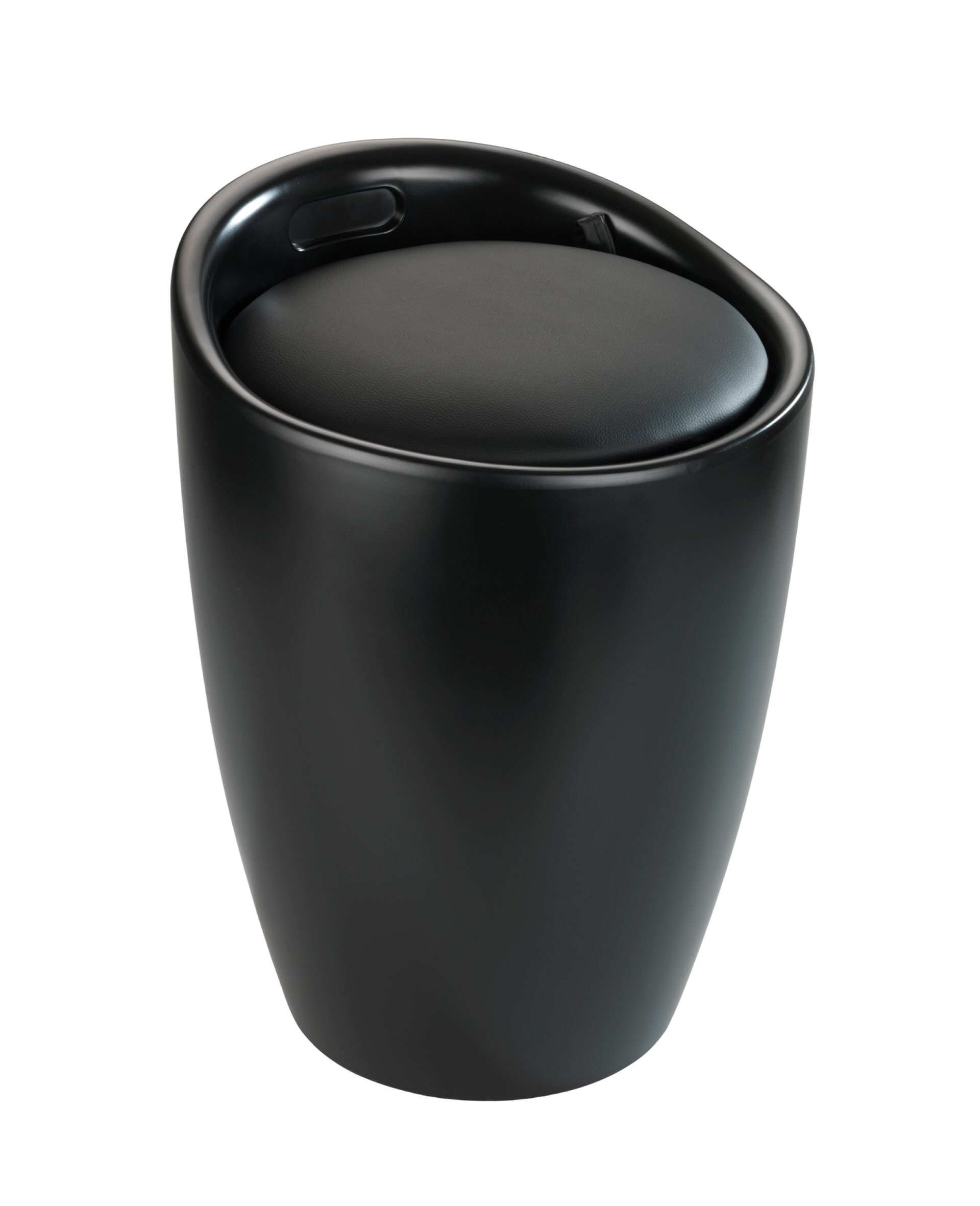 WENKO CANDY Badhocker, Schwarz matt, mit abnehmbarem Wäschesack