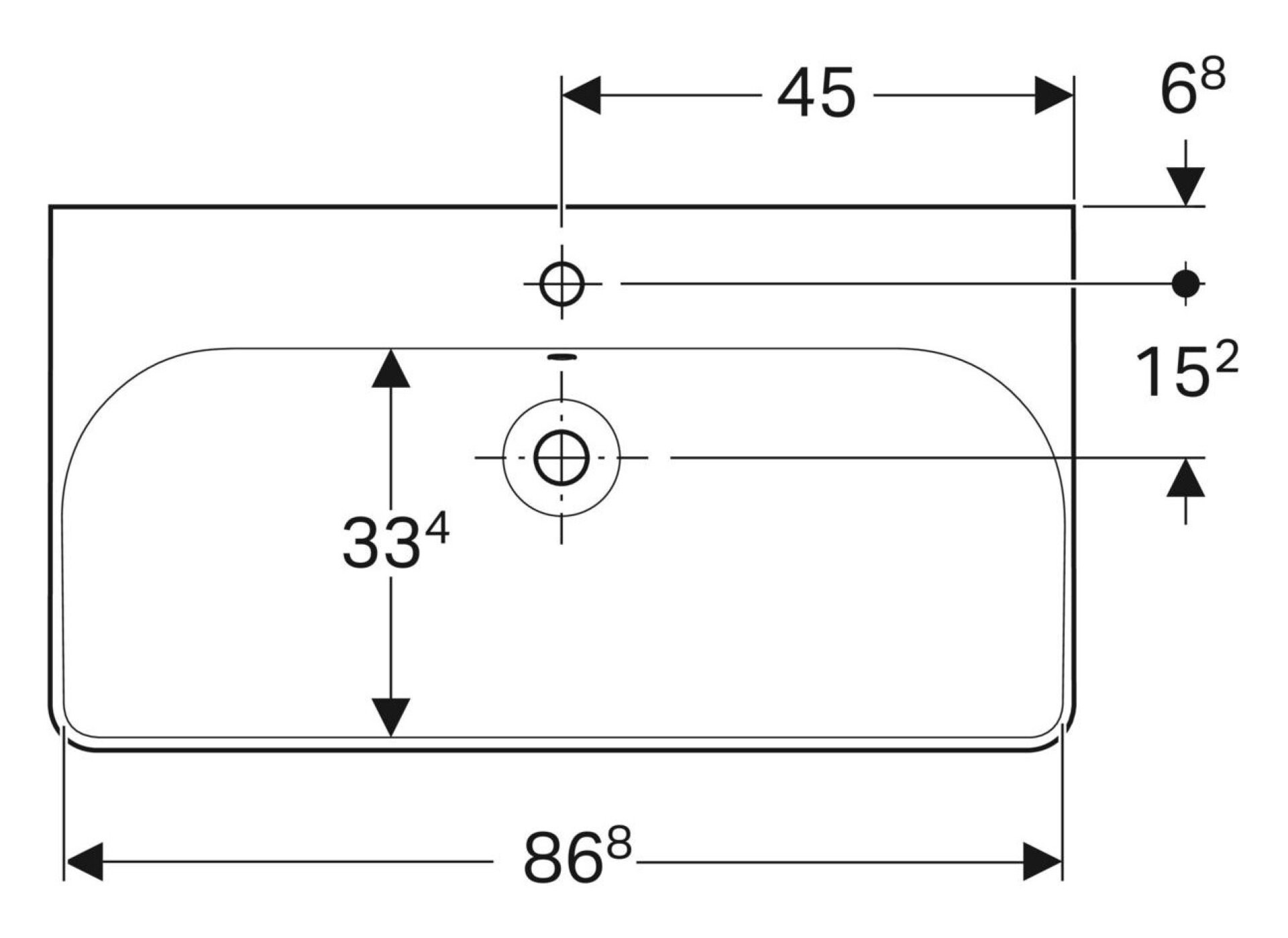 GEBERIT SMYLE SQUARE Waschbecken Keramik 90 cm breit, Weiß, KeraTect GEBERIT SMYLE SQUARE Waschbecken Keramik 90 cm breit, Weiß, KeraTect