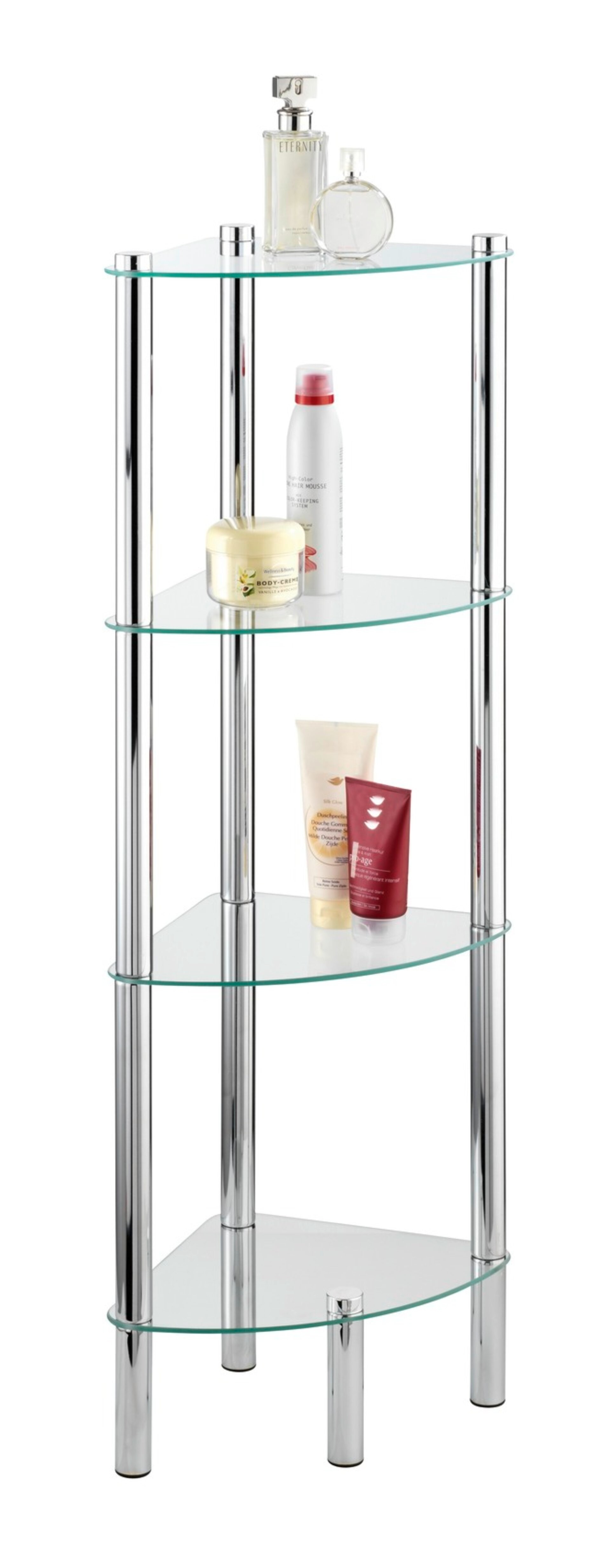 WENKO YAGO Badregal mit 4 Glasablagen