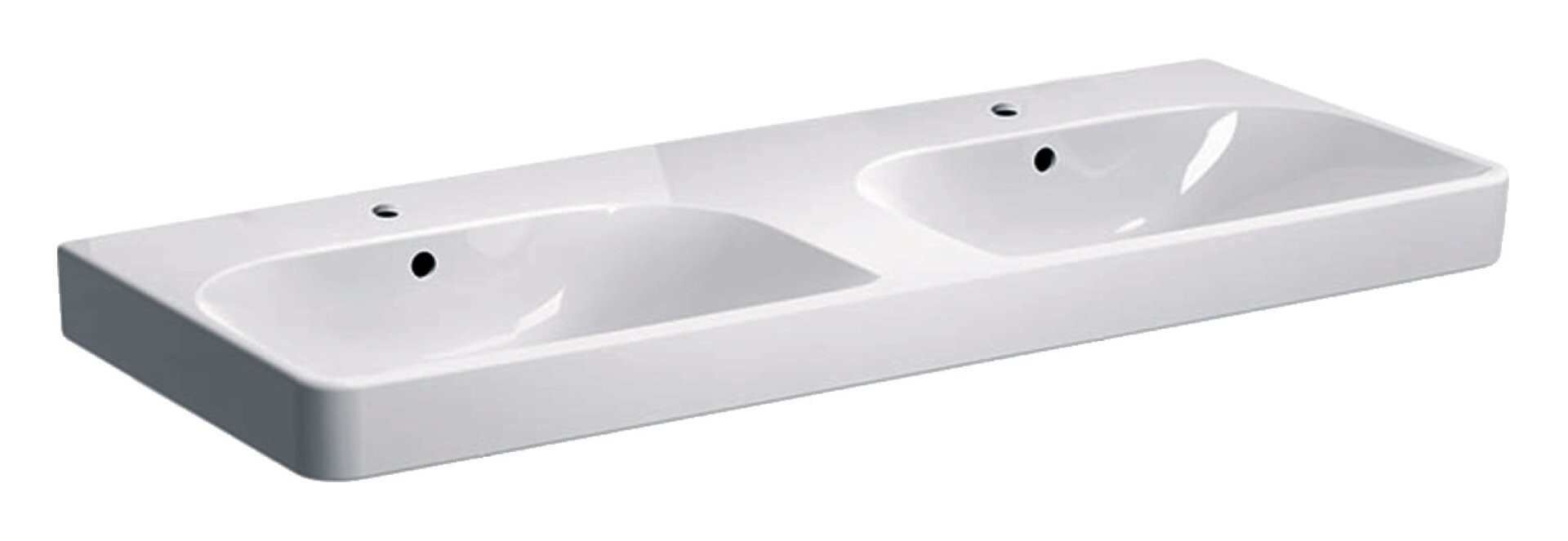 GEBERIT SMYLE SQUARE Doppelwaschbecken Keramik 120 cm breit, Weiß, KeraTect GEBERIT SMYLE SQUARE Doppelwaschbecken Keramik 120 cm breit, Weiß, KeraTect
