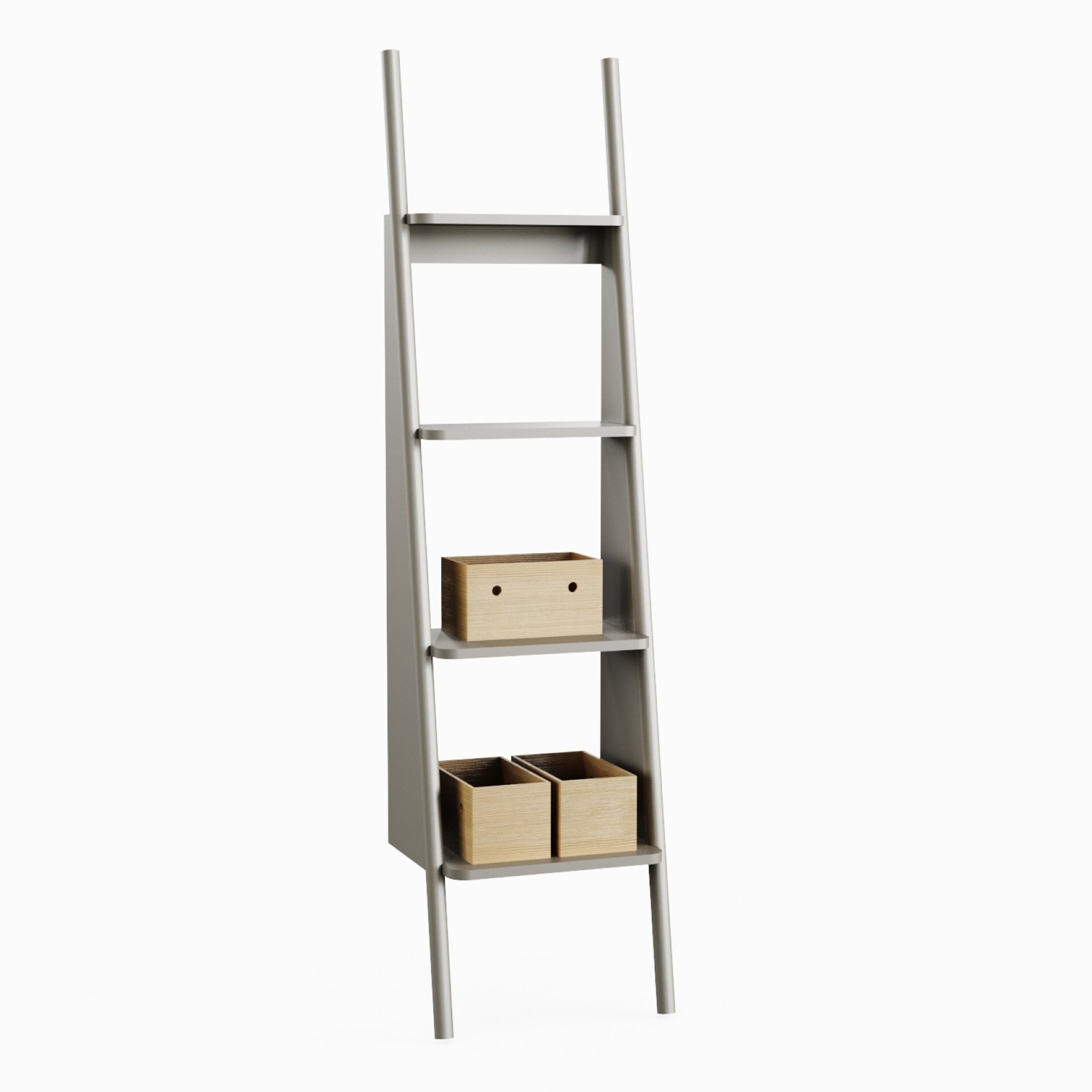 BADEDU TANA Badregal 40 cm breit, Grau matt, 4 Ablagen
