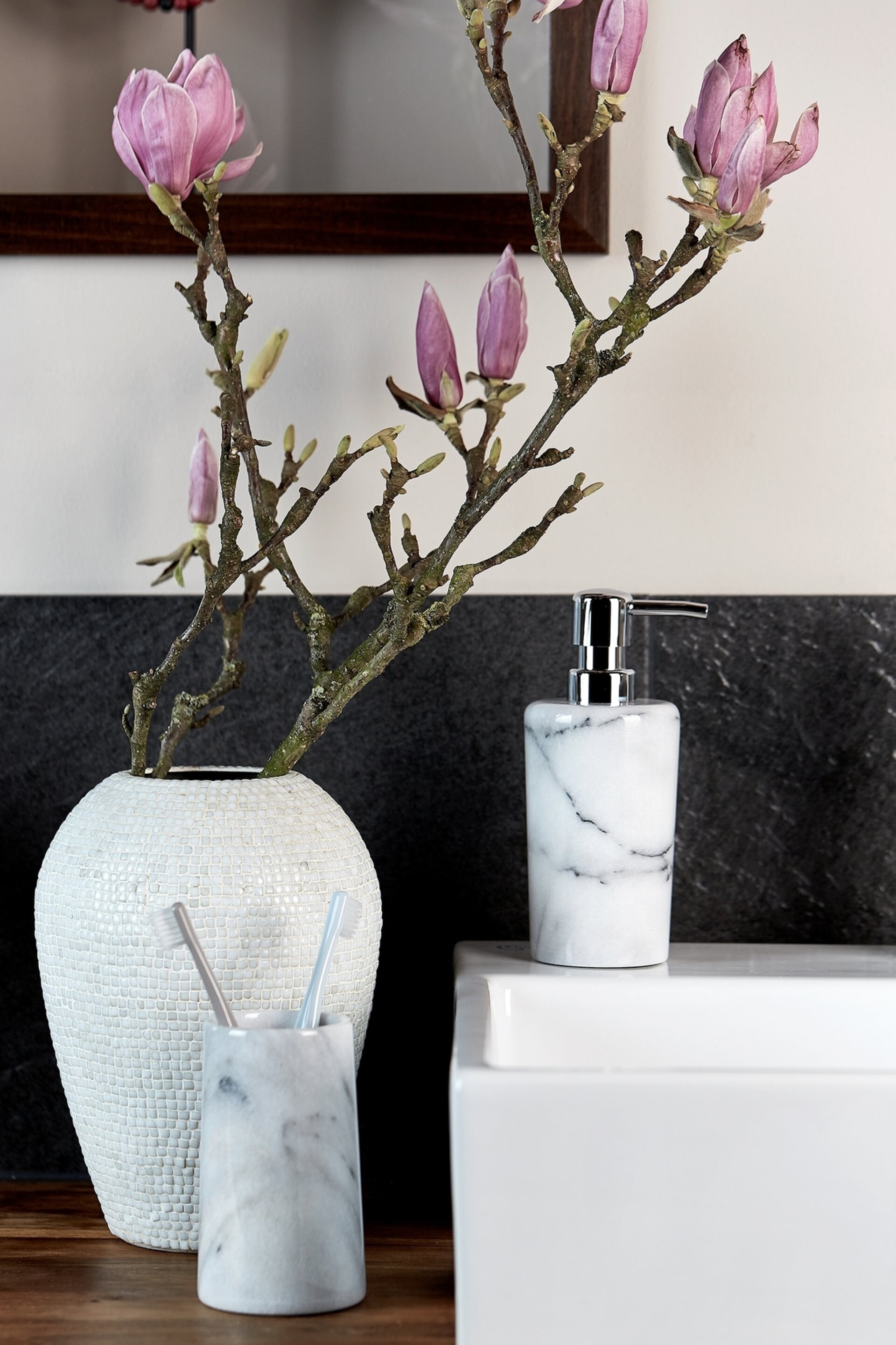WENKO ONYX Zahnputzbecher, Marmor