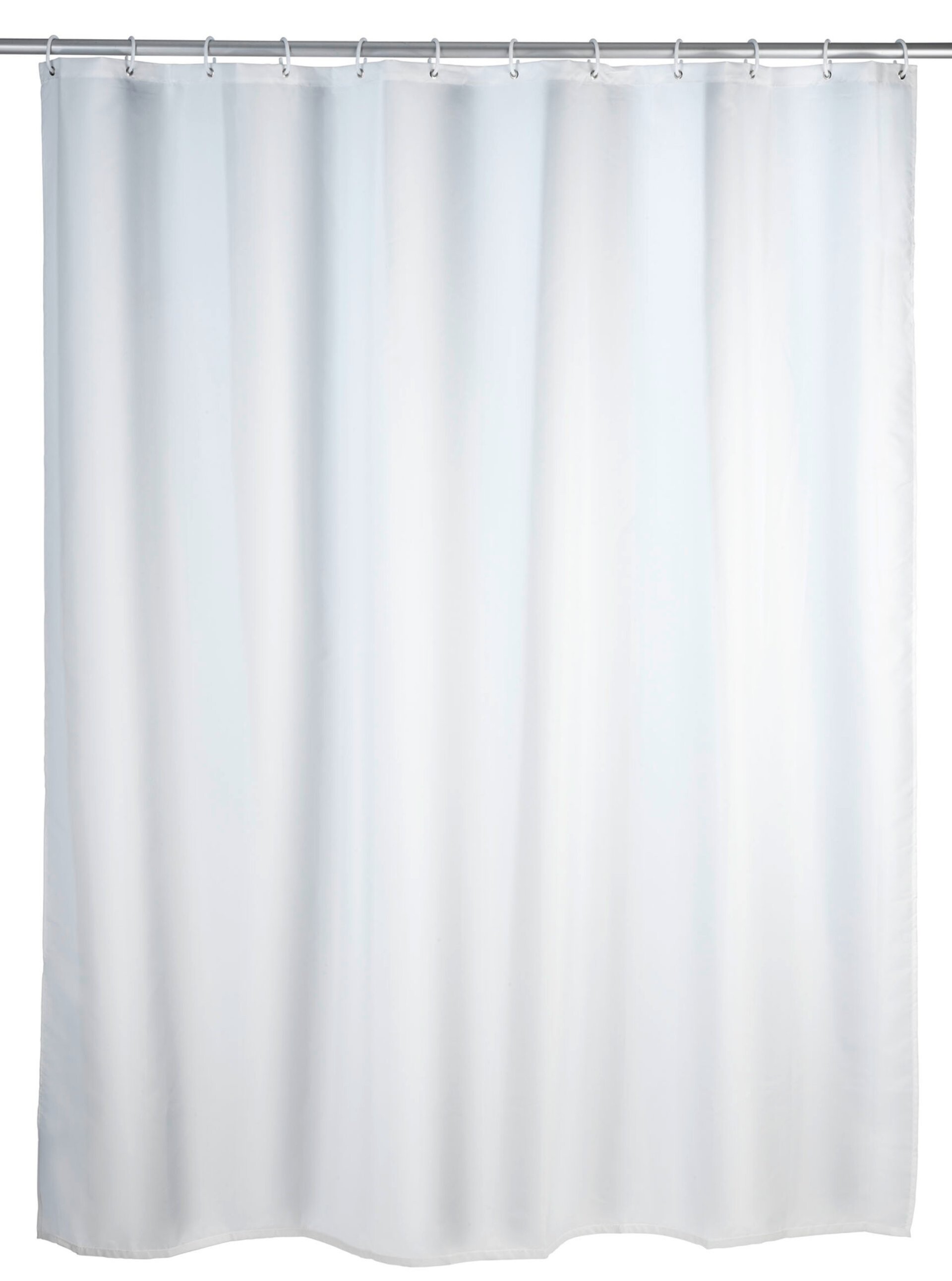 WENKO UNI Duschvorhang 180 x 200 cm, Weiß, waschbar WENKO UNI Duschvorhang 180 x 200 cm, Weiß, waschbar