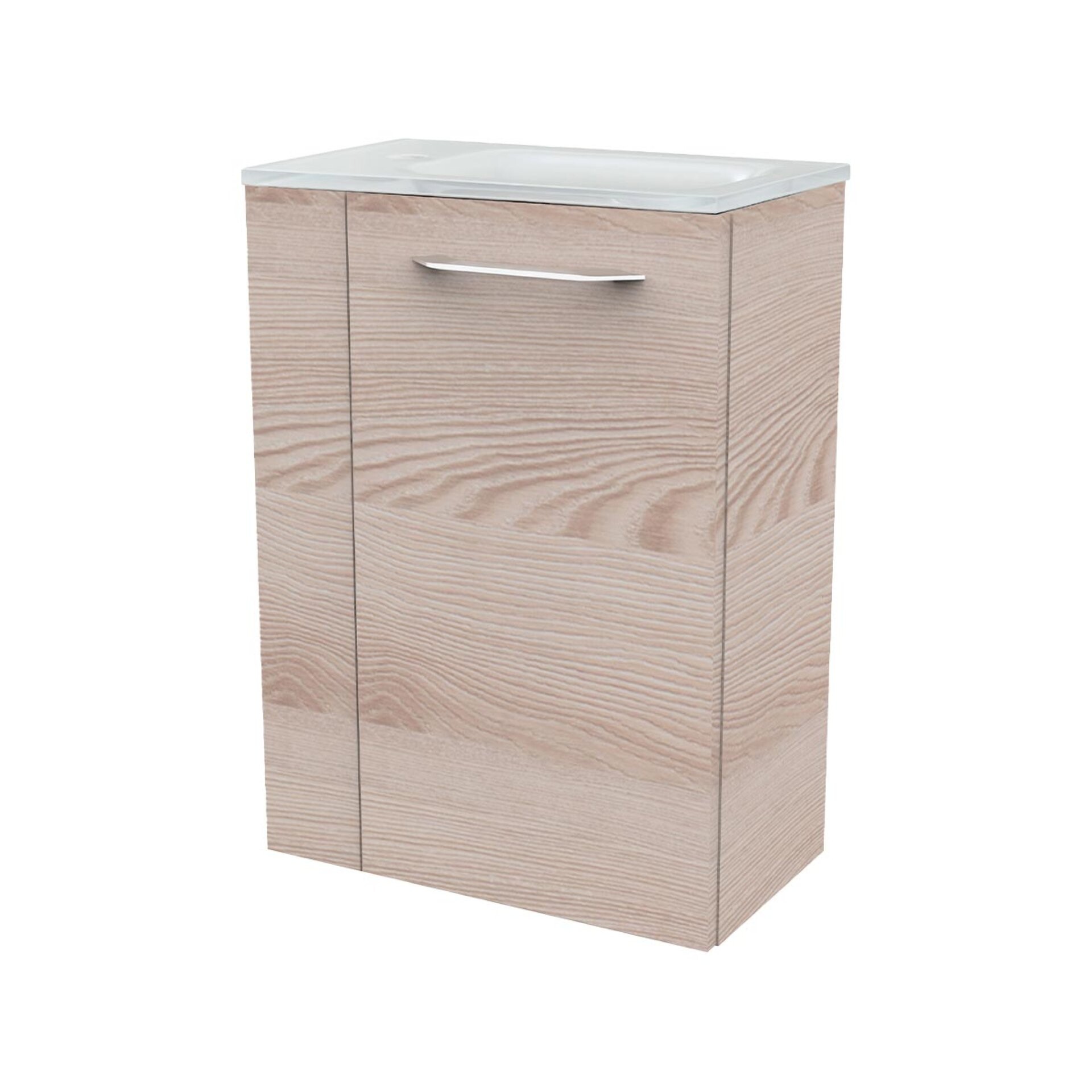 Fackelmann SBC B. CLEVER Gäste WC Set 2-teilig 45 cm, Braun hell, rechts,  Glas weiß Fackelmann SBC B. CLEVER Gäste WC Set 2-teilig 45 cm, Braun hell, rechts,  Glas weiß