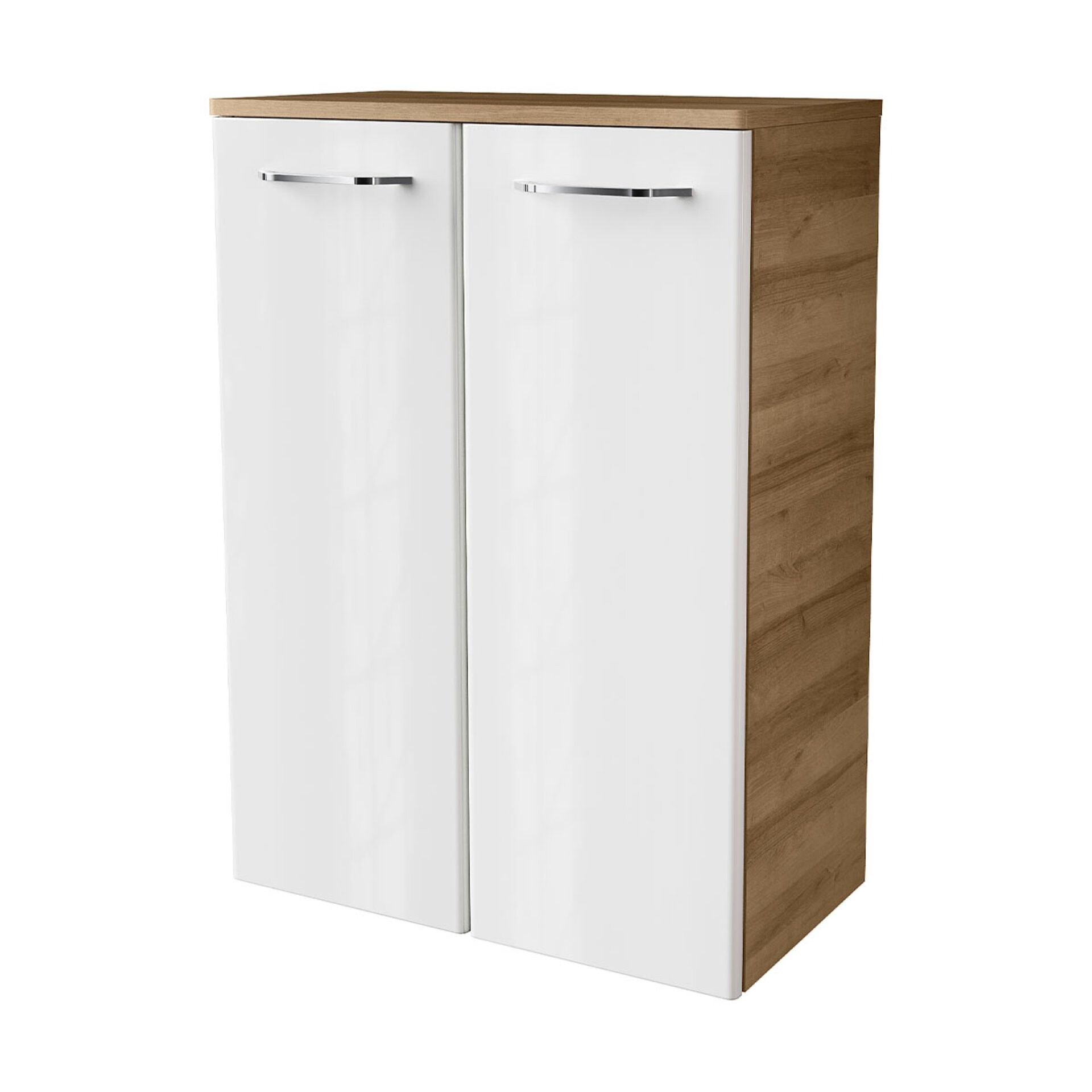 Fackelmann MILANO Doppel Midischrank 60 cm, Braun hell/Weiß Fackelmann MILANO Doppel Midischrank 60 cm, Braun hell/Weiß