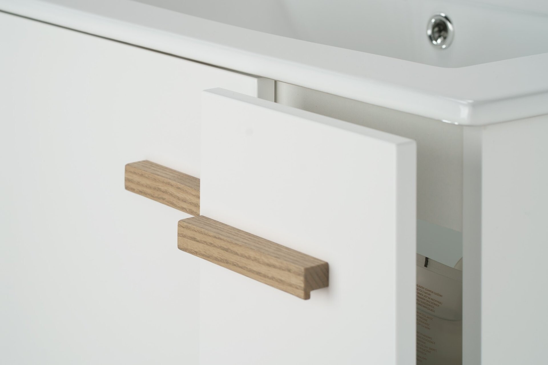 BADEDU HIERA Waschbecken mit Unterschrank 80 cm breit, Weiß, Waschbecken Keramik Weiß