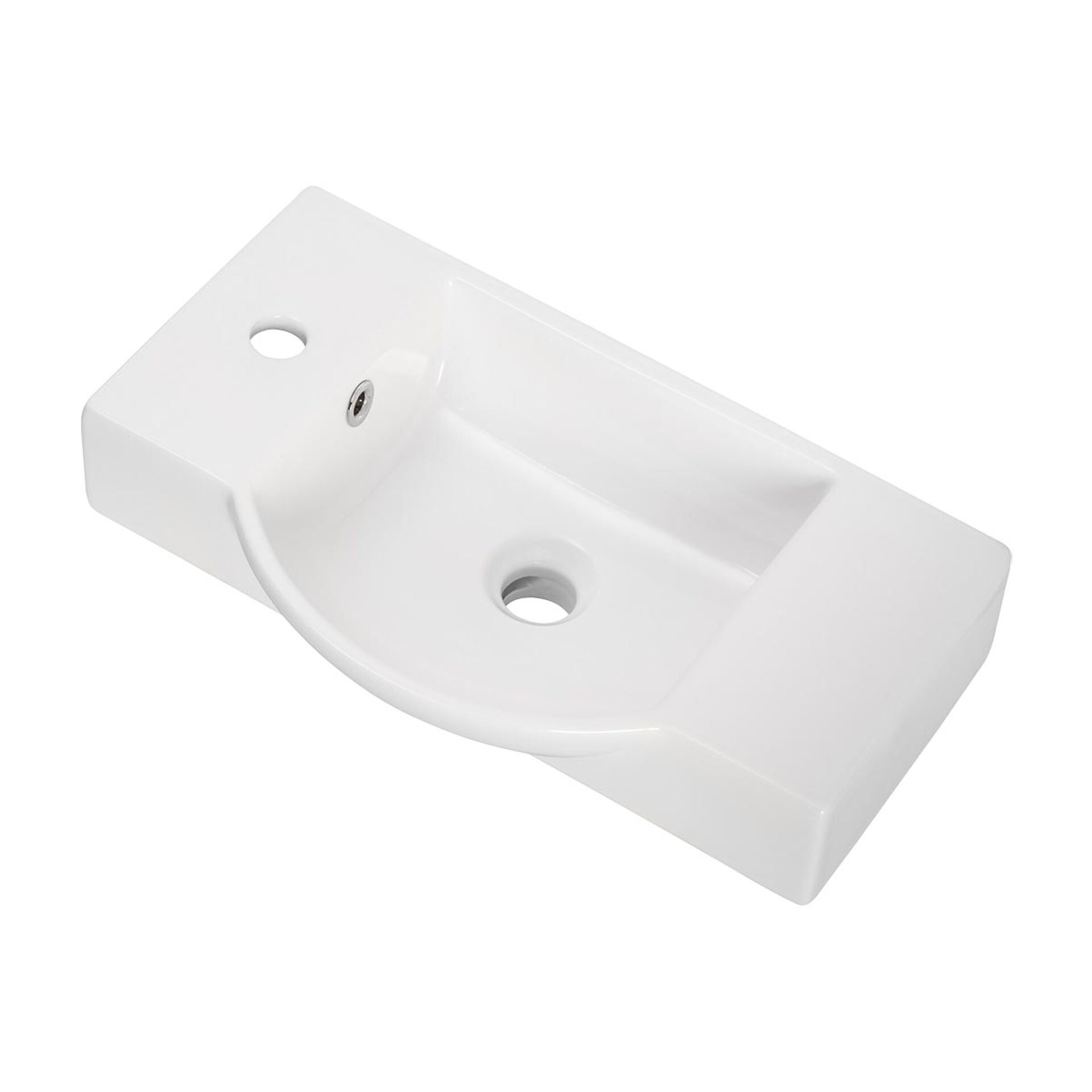 Fackelmann SBC MILANO Gäste WC Set 2-teilig 55 cm, Braun hell, 2 Türen, Keramik Hahnloch links Fackelmann SBC MILANO Gäste WC Set 2-teilig 55 cm, Braun hell, 2 Türen, Keramik Hahnloch links