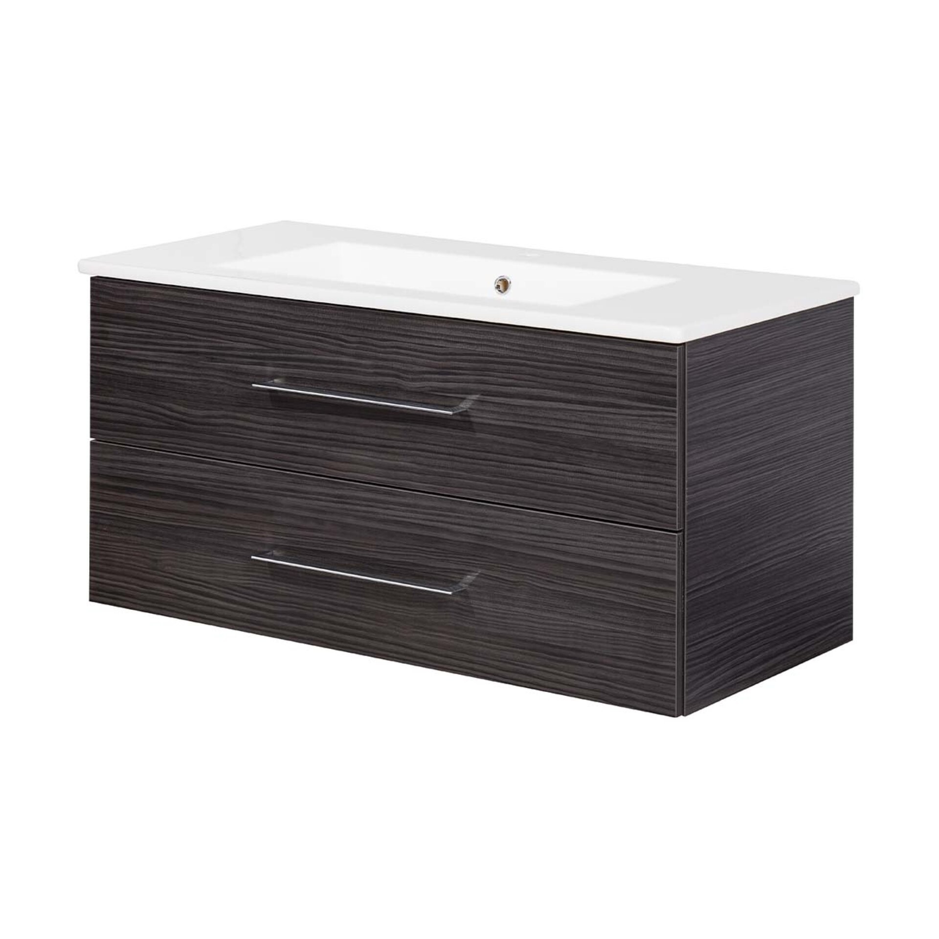 FACKELMANN B.PERFEKT Waschbecken mit Unterschrank 103 cm breit, Anthrazit, Waschbecken Keramik Weiß FACKELMANN B.PERFEKT Waschbecken mit Unterschrank 103 cm breit, Anthrazit, Waschbecken Keramik Weiß