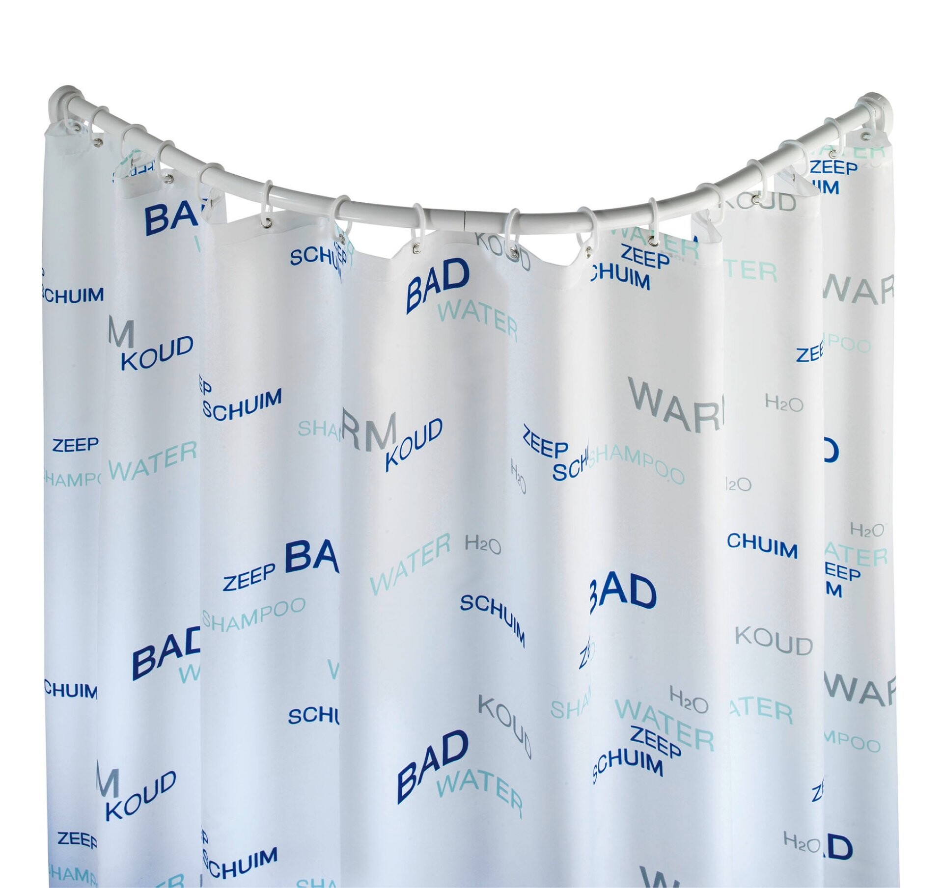 WENKO Duschstange 80 x 80 / 90 x 90 cm, Weiß, Rund