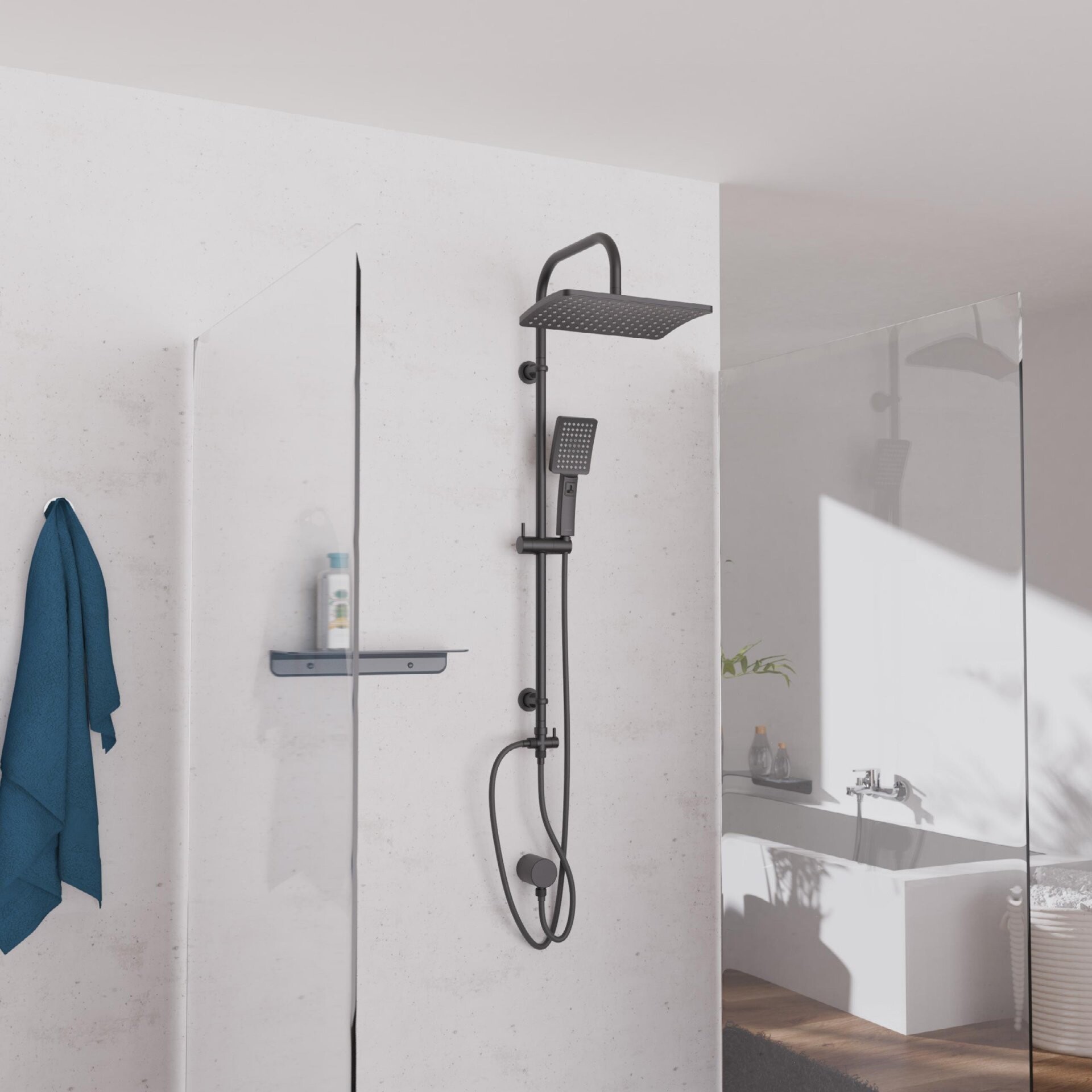 SCHÜTTE MALLORCA Überkopf-Brauseset, Schwarz matt SCHÜTTE MALLORCA Überkopf-Brauseset, Schwarz matt