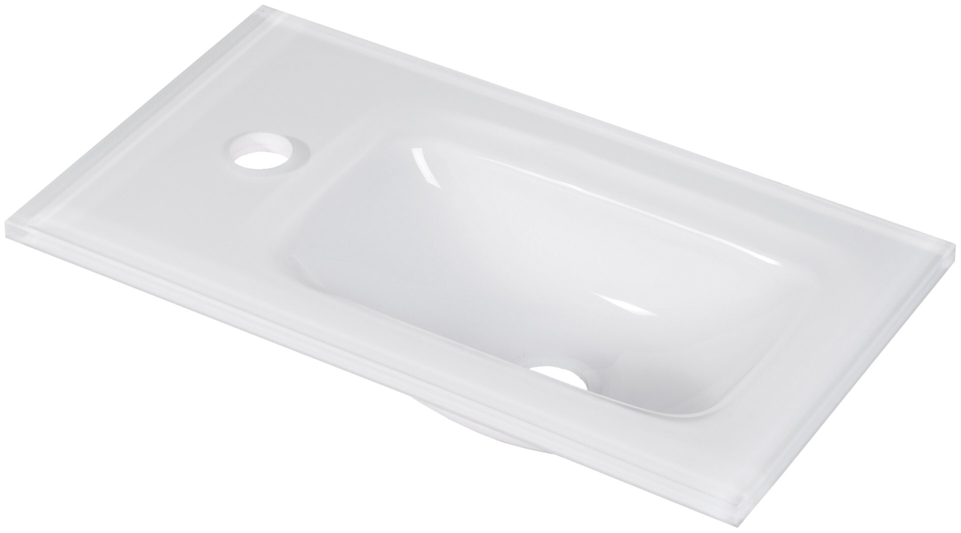 Fackelmann SBC A-VERO Gäste WC Set 2-teilig 45 cm, Braun hell, rechts, Glas Weiß Fackelmann SBC A-VERO Gäste WC Set 2-teilig 45 cm, Braun hell, rechts, Glas Weiß