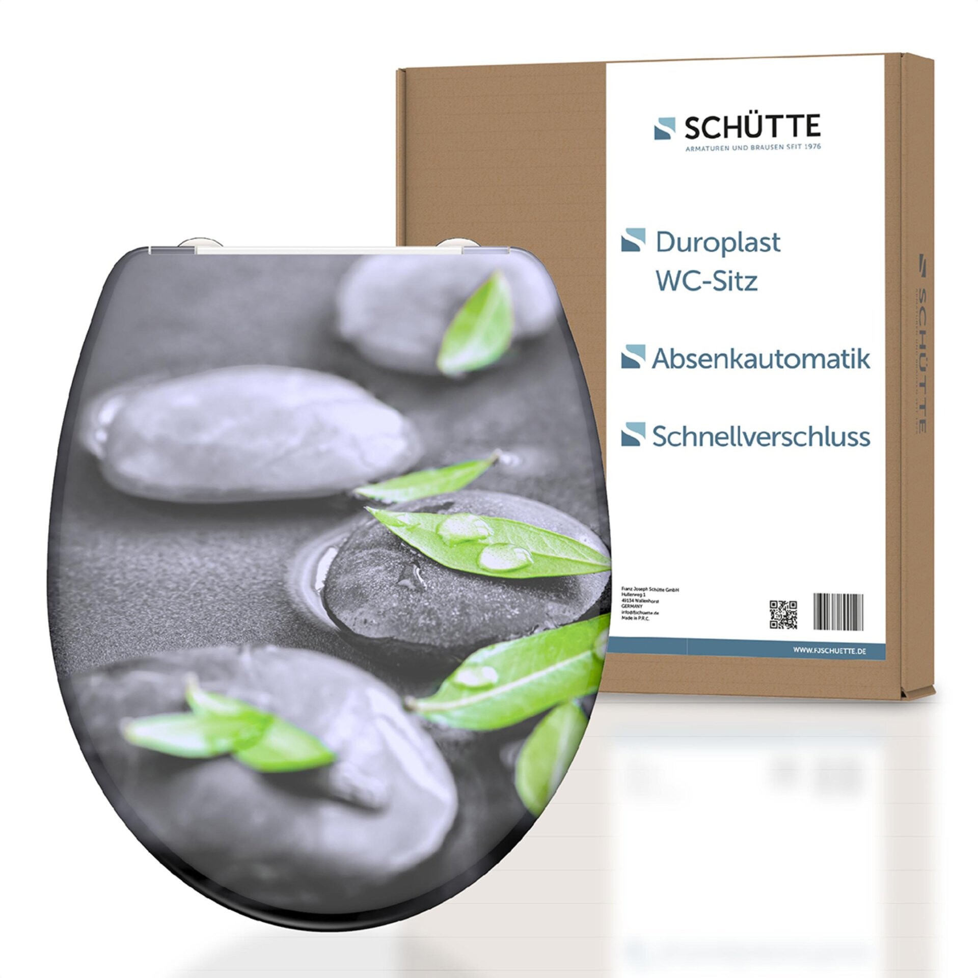 Schütte STONE WC-Sitz, mit Absenkautomatik und Schnellverschluss, Duroplast Schütte STONE WC-Sitz, mit Absenkautomatik und Schnellverschluss, Duroplast