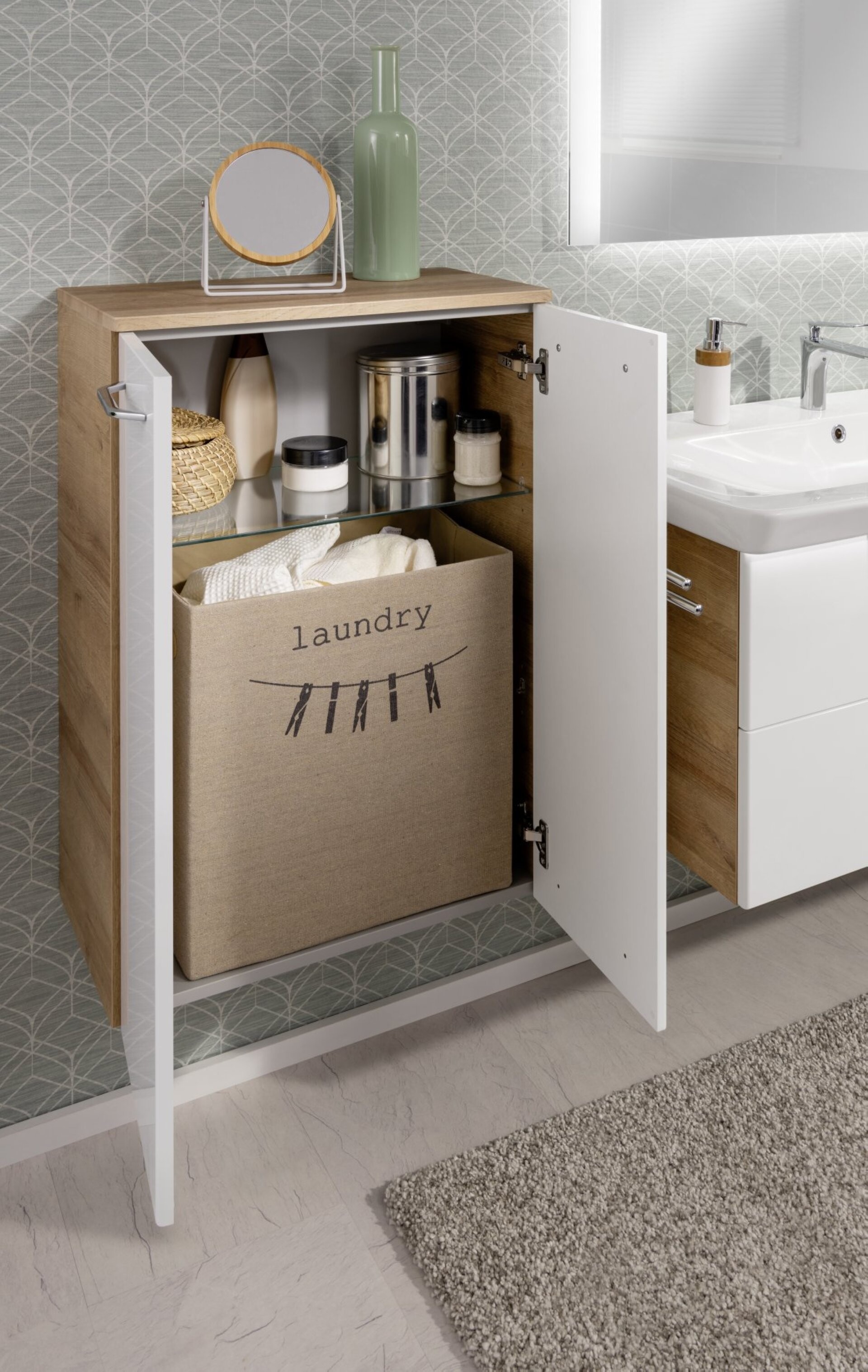 Fackelmann Wäschebox 45 cm Leinen-Optik Fackelmann Wäschebox 45 cm Leinen-Optik