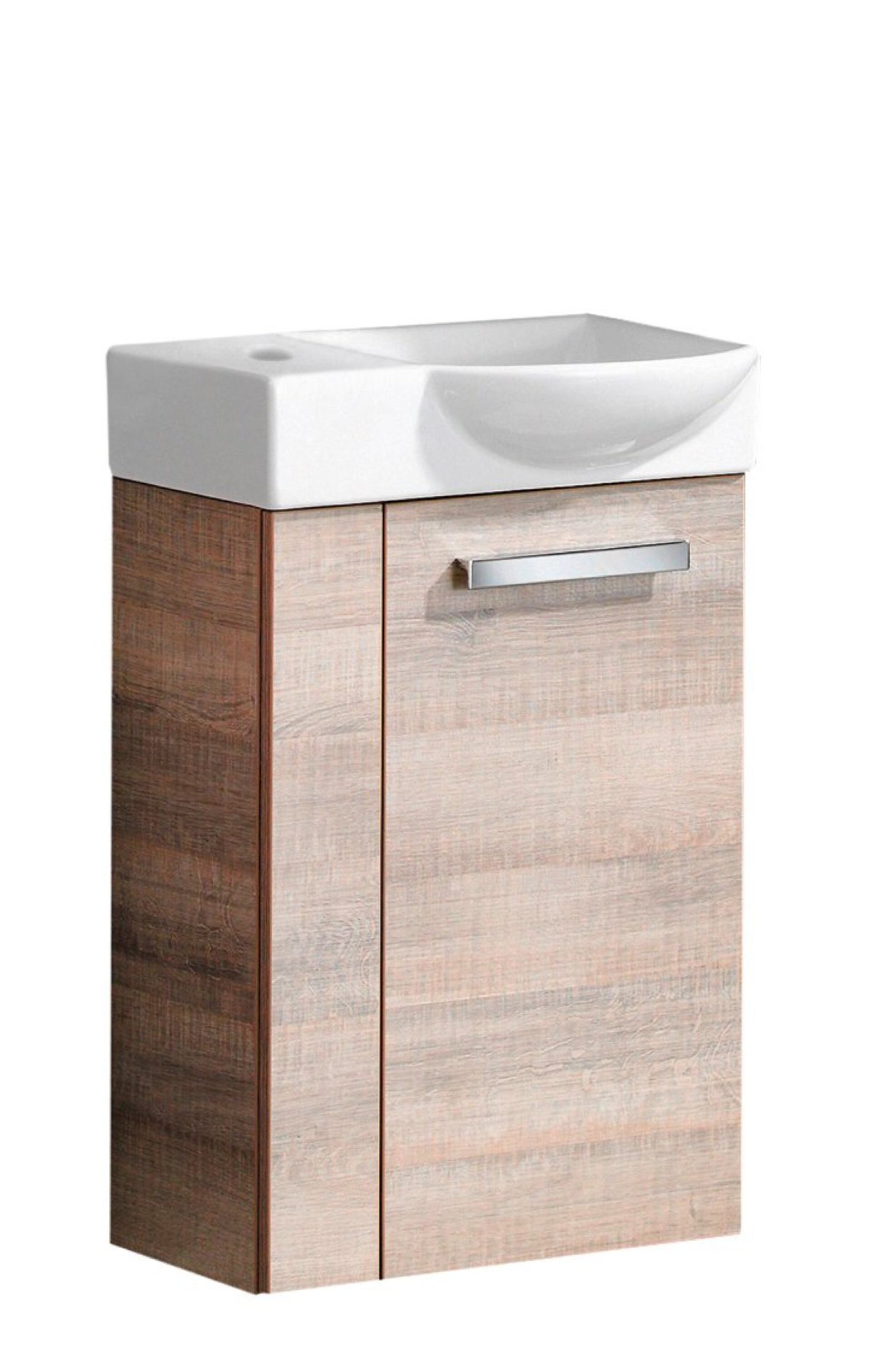 Fackelmann SBC A-VERO Gäste WC Set 2-teilig 45 cm, Braun hell, rechts, Keramik Hahnloch links Fackelmann SBC A-VERO Gäste WC Set 2-teilig 45 cm, Braun hell, rechts, Keramik Hahnloch links