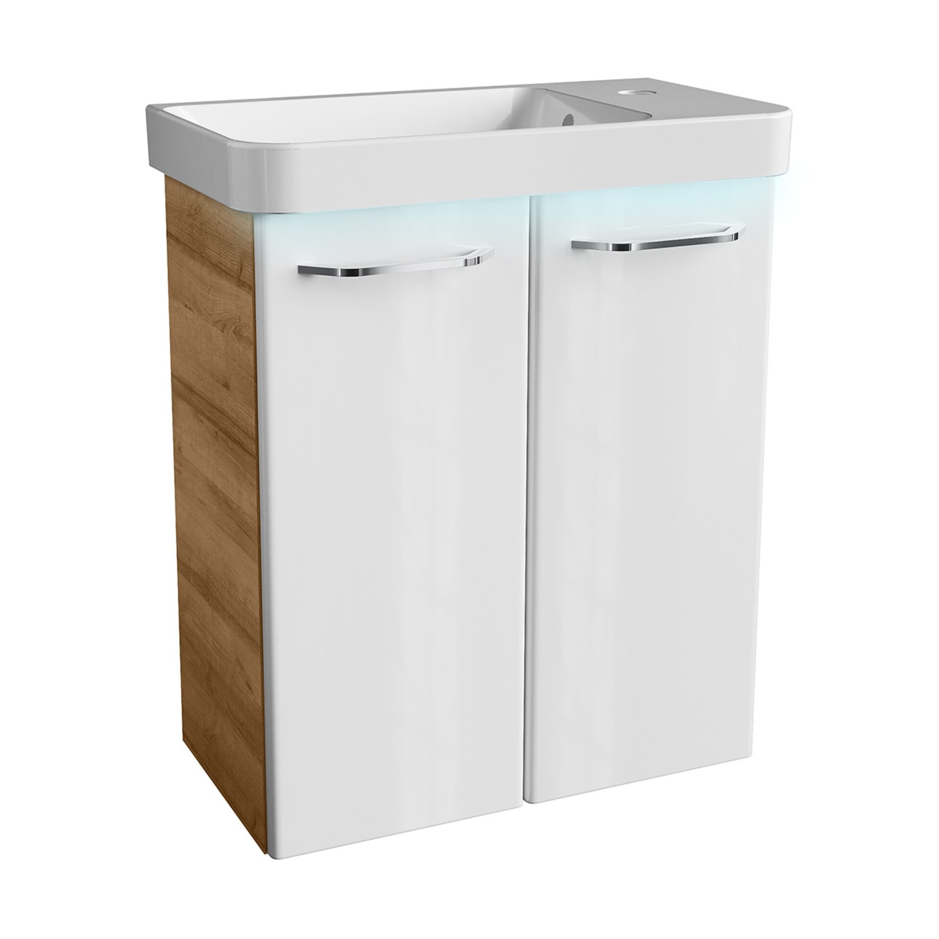 Fackelmann MILANO Gäste-WC Set 3-teilig, 55 cm breit, Braun hell / Weiß, Keramik Fackelmann MILANO Gäste-WC Set 3-teilig, 55 cm breit, Braun hell / Weiß, Keramik