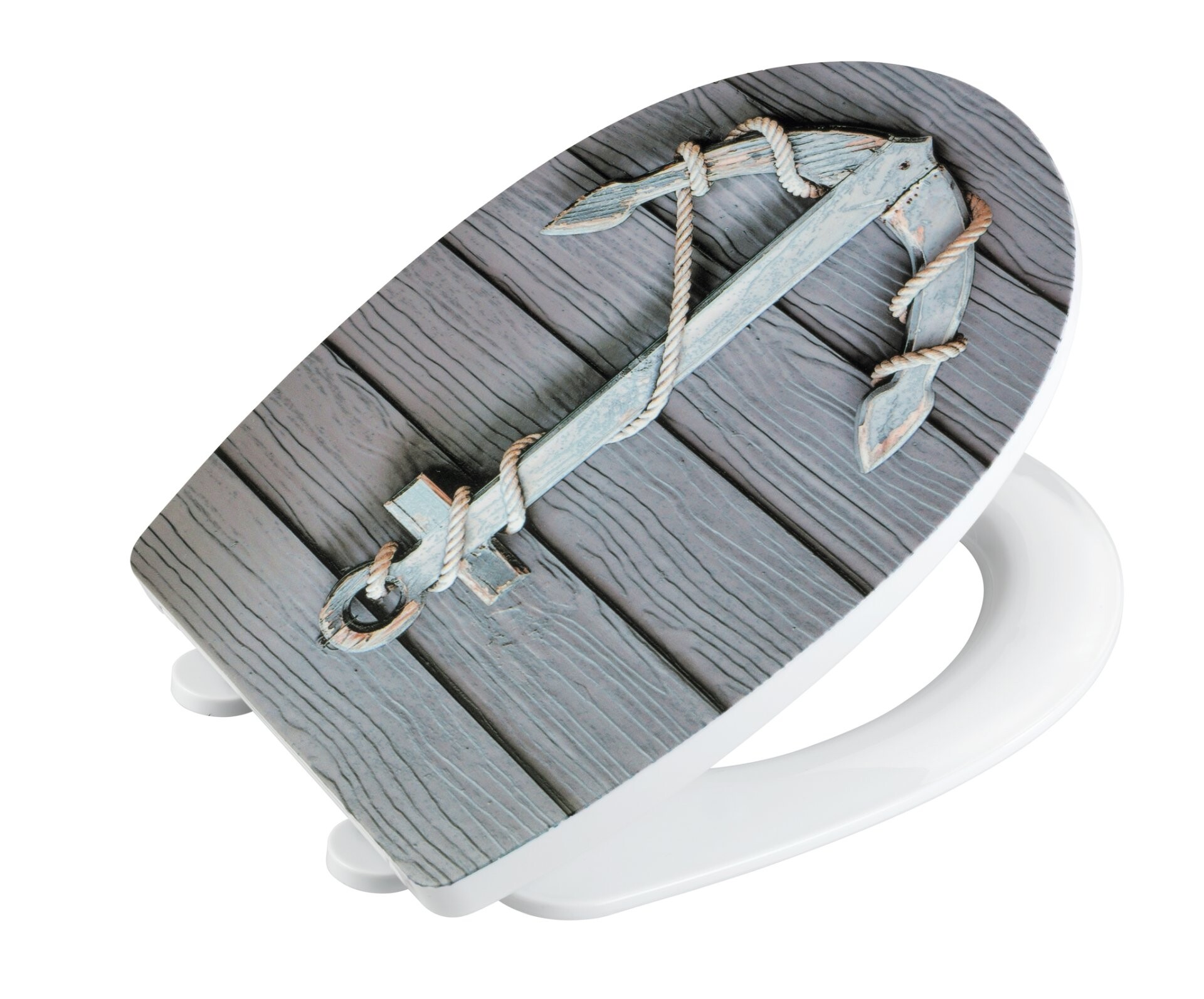 WENKO ROPE WC-Sitz, Grau, Thermoplast