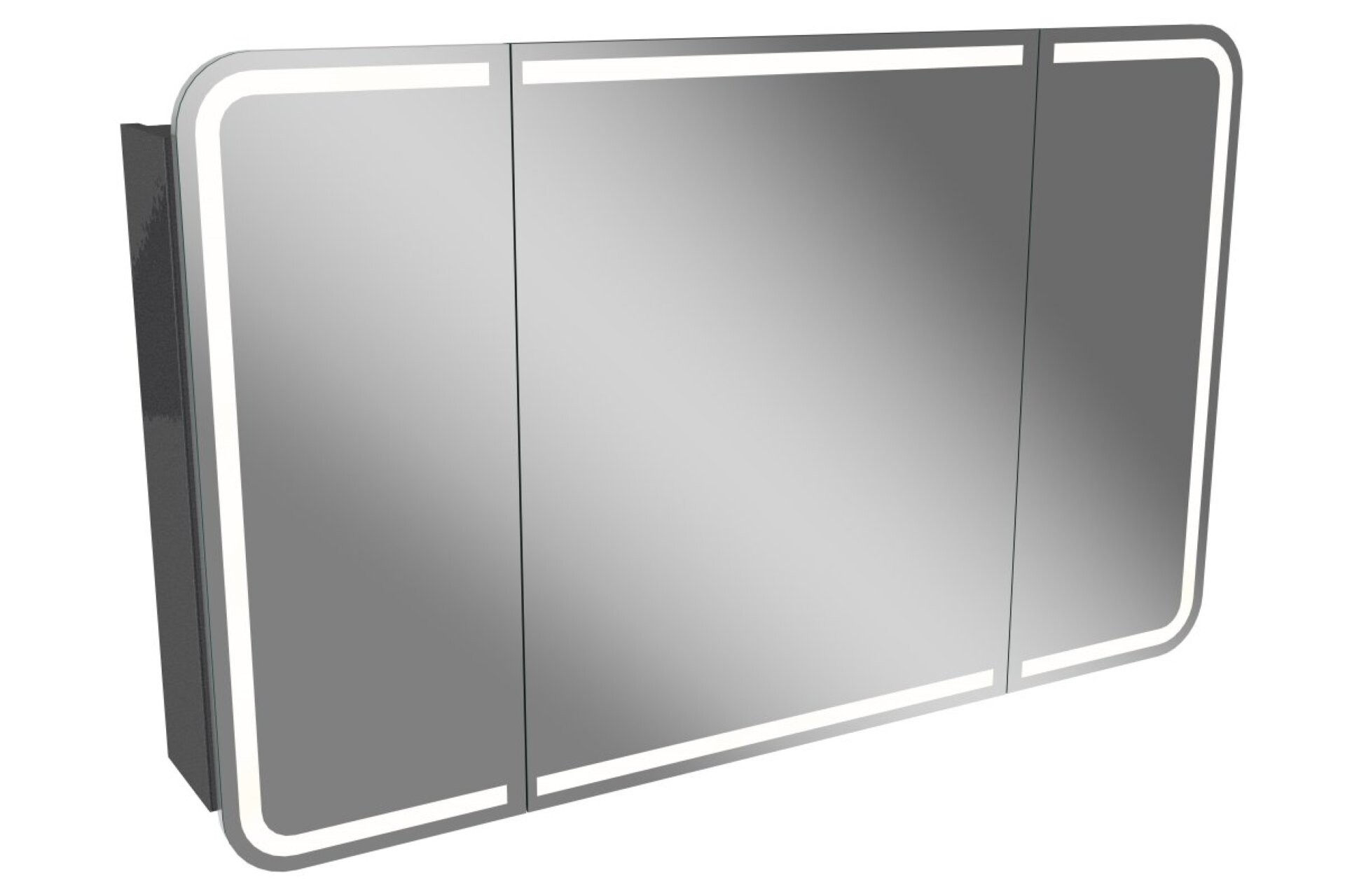 Lanzet M9 Spiegelschrank 120 cm mit umlaufender LED-Beleuchtung, Anthrazit Lanzet M9 Spiegelschrank 120 cm mit umlaufender LED-Beleuchtung, Anthrazit