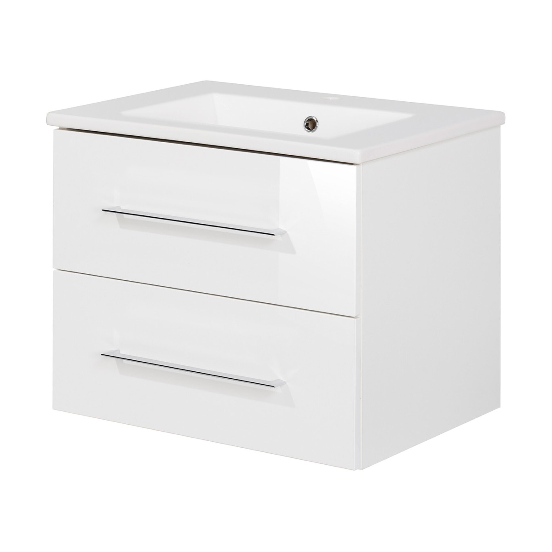 FACKELMANN B.PERFEKT Waschbecken mit Unterschrank 62 cm breit, Weiß, Waschbecken Keramik Weiß FACKELMANN B.PERFEKT Waschbecken mit Unterschrank 62 cm breit, Weiß, Waschbecken Keramik Weiß