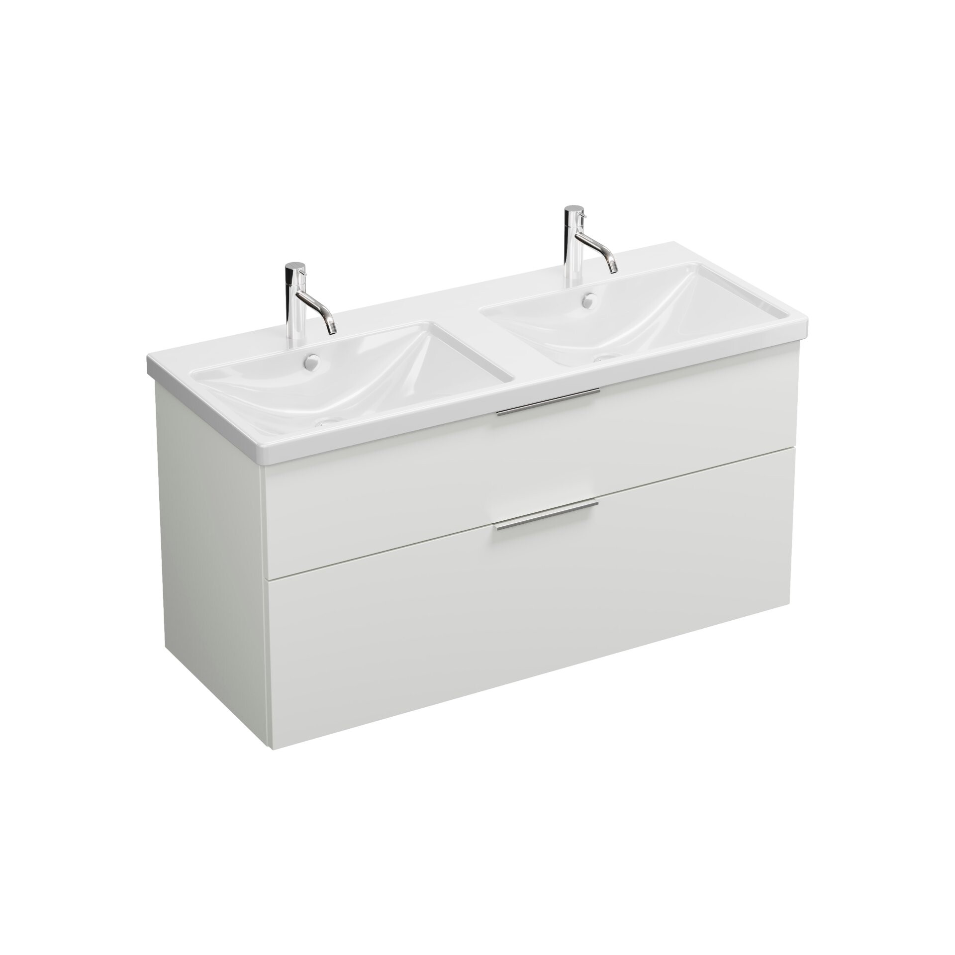 Burgbad EQIO Waschbecken mit Unterschrank 123 cm breit, Weiß Hochglanz, Doppelwaschbecken Keramik Weiß Burgbad EQIO Waschbecken mit Unterschrank 123 cm breit, Weiß Hochglanz, Doppelwaschbecken Keramik Weiß