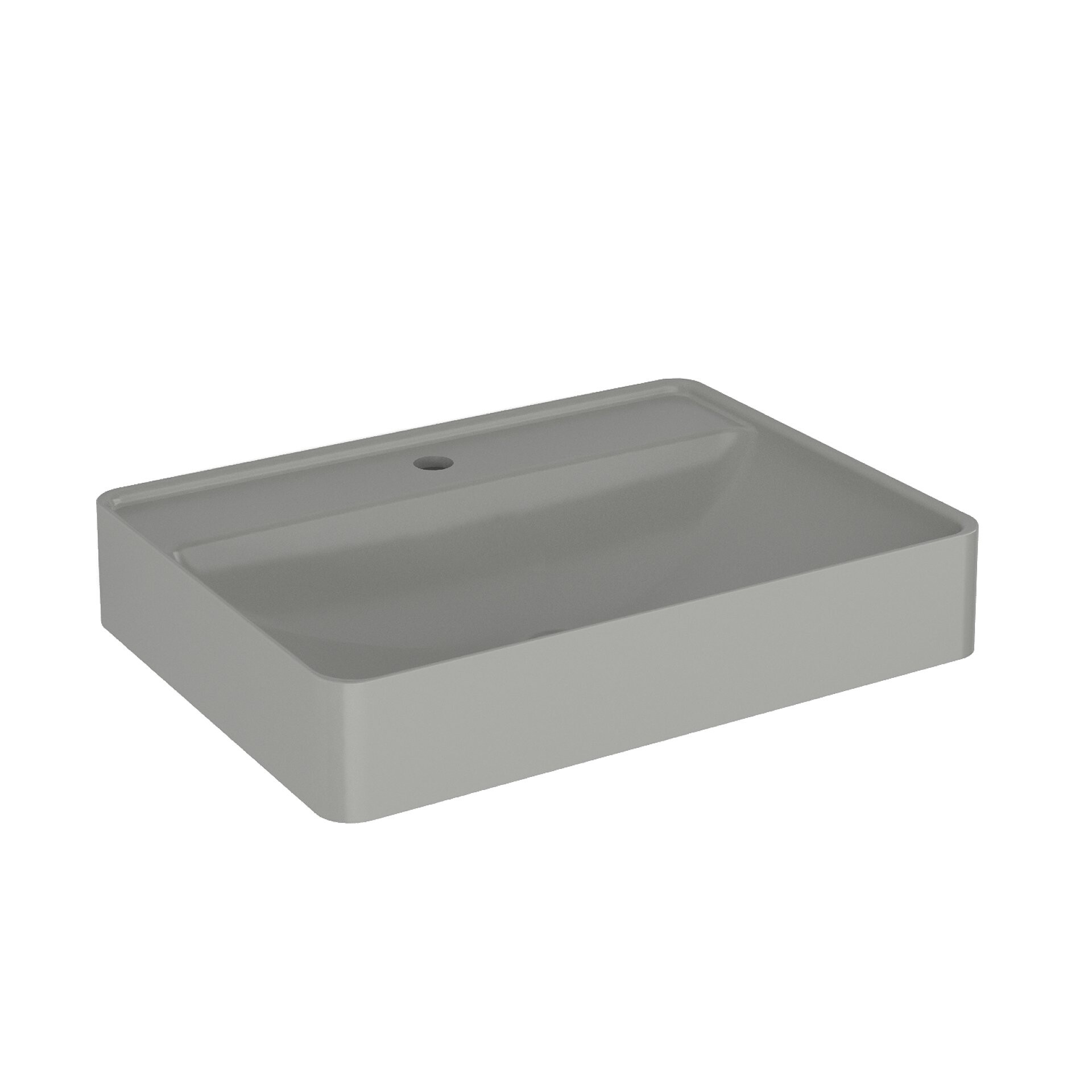 BADEDU SORA Waschbecken mit Unterschrank 60 cm breit, Schwarz matt, Waschbecken Quartzkomposit Grau, aus Aluminium, mit Füßen