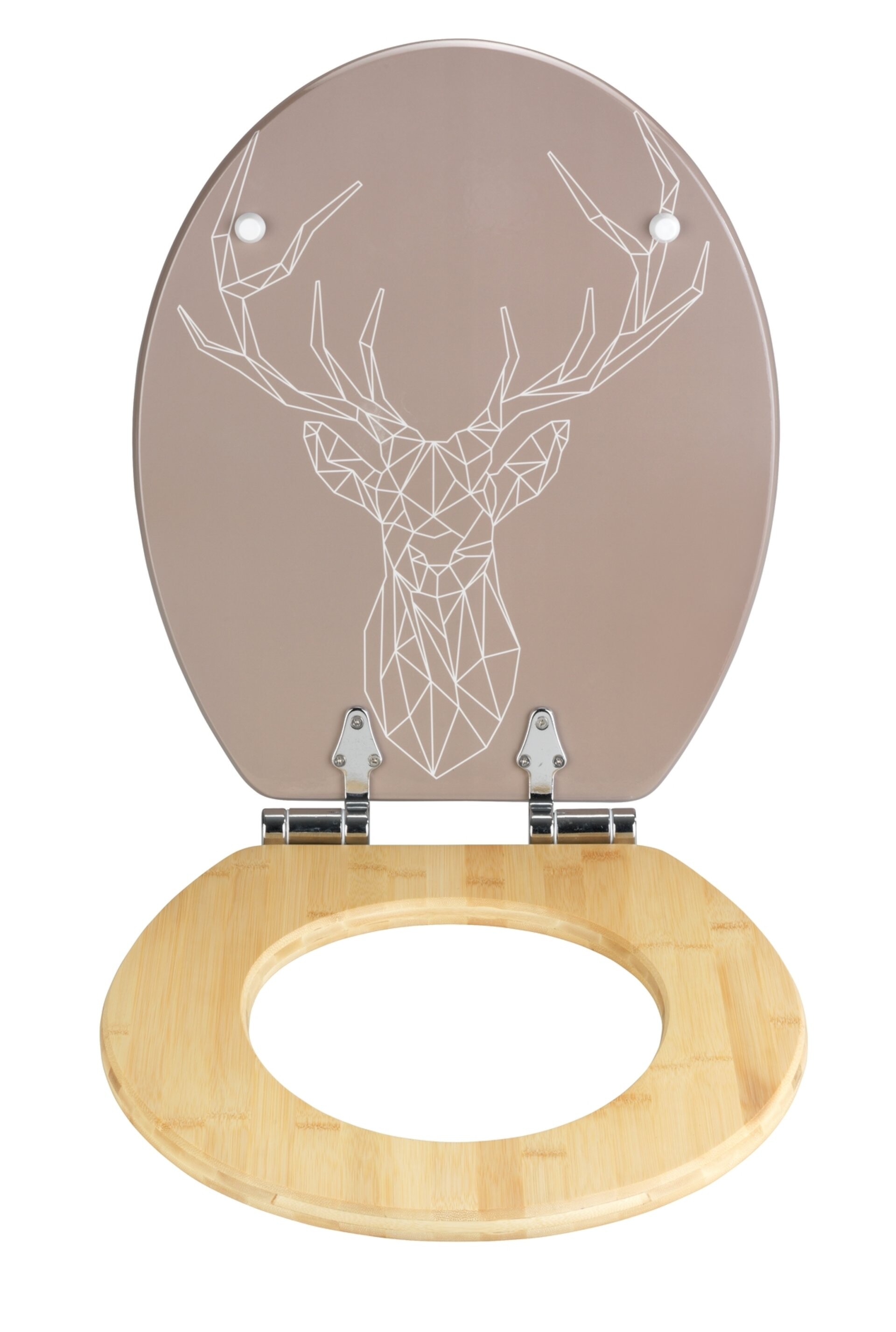 WENKO STAG WC-Sitz, Beige, MDF/Bambus