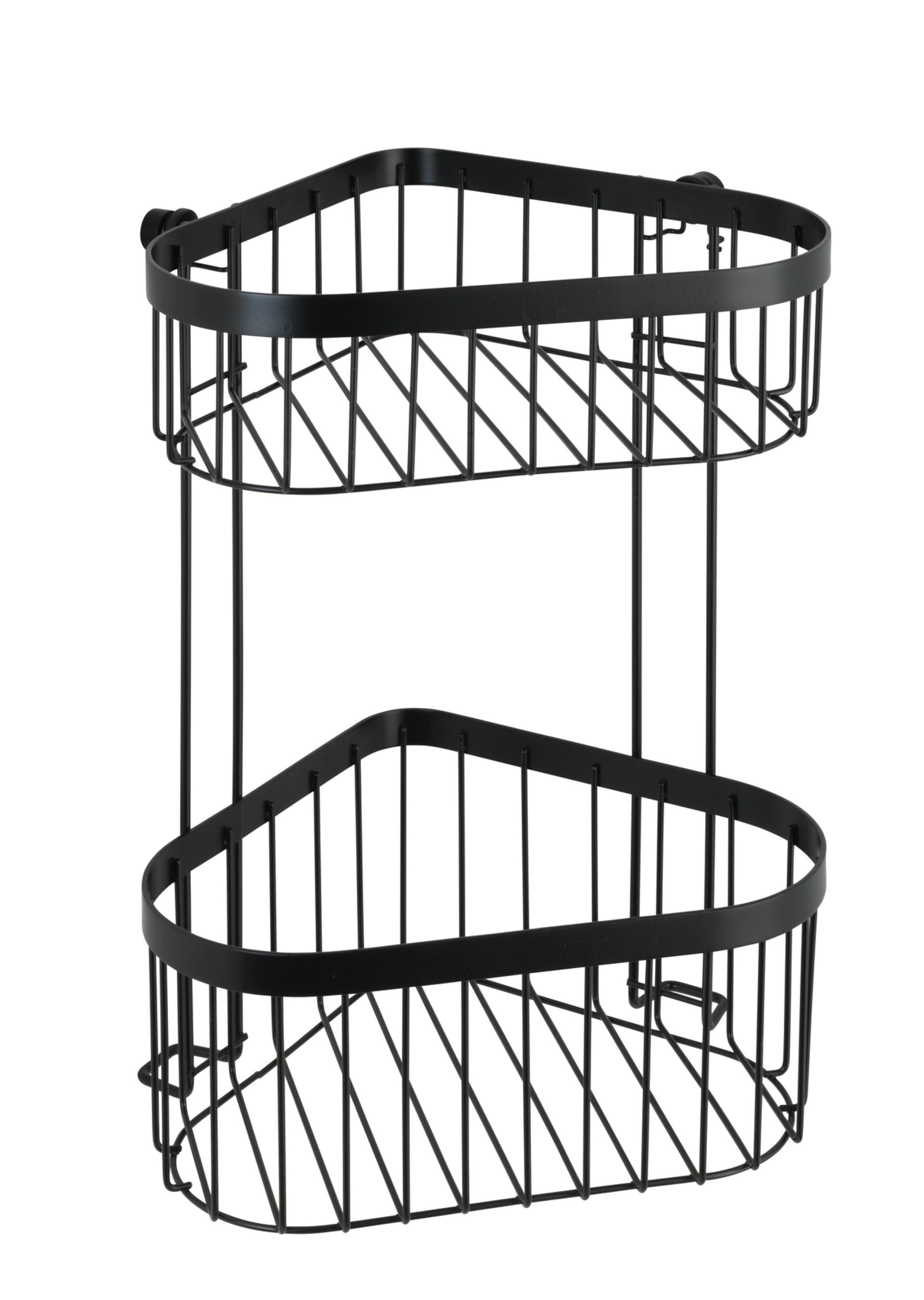 WENKO CLASSIC PLUS Dusch Eckablage, Schwarz, 2 Etagen