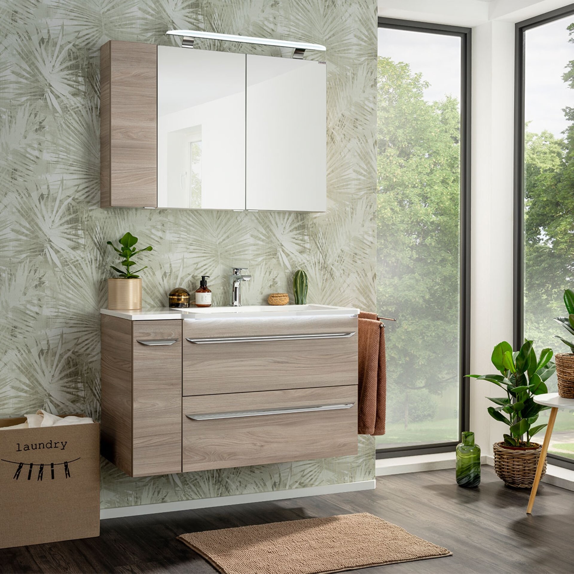 Fackelmann LUXOR Waschbecken 100 cm aus Gussmarmor, rechts, Weiß Fackelmann LUXOR Waschbecken 100 cm aus Gussmarmor, rechts, Weiß