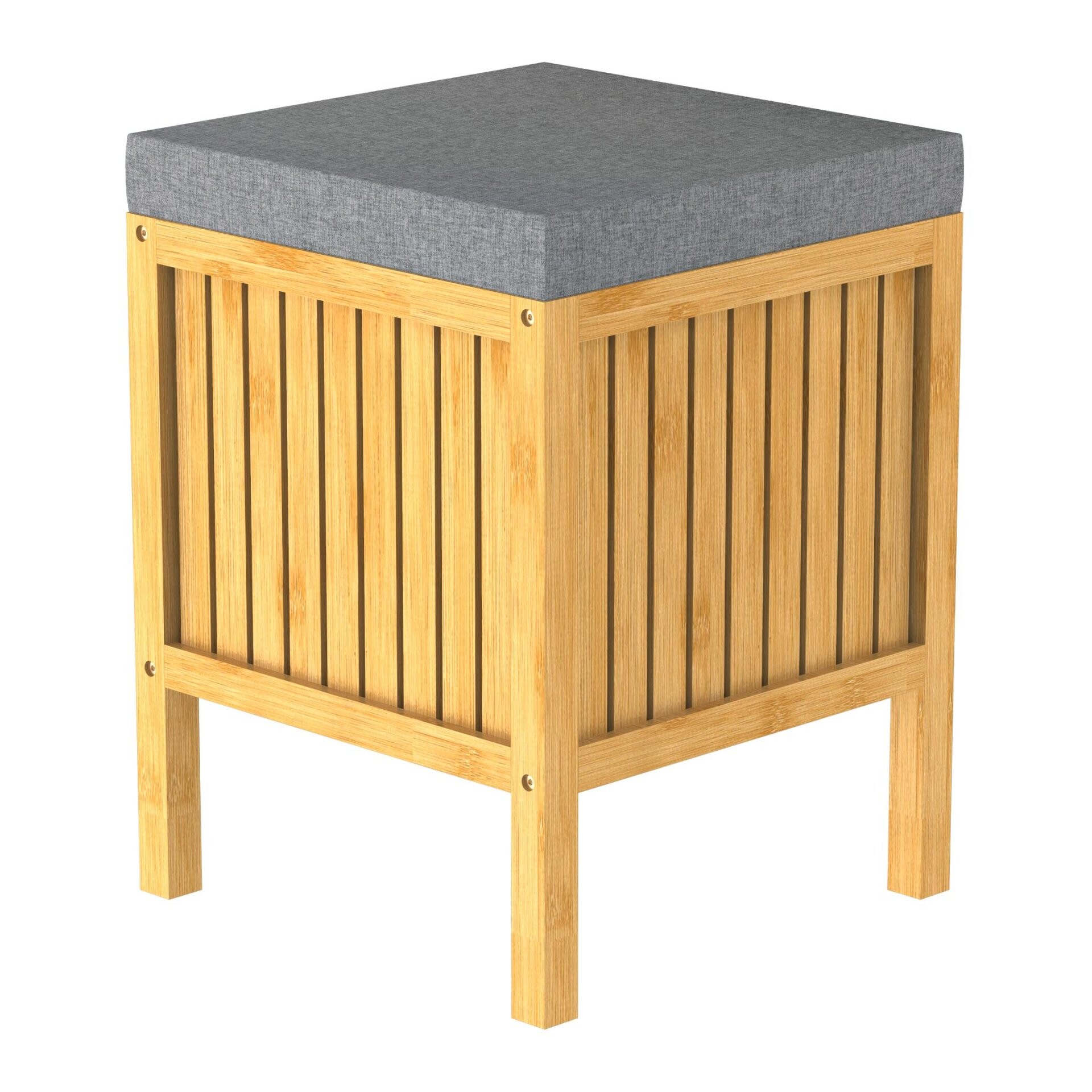 EISL BAMBUS Wäschesammler 39 cm breit, Braun, mit Sitzkissen Grau EISL BAMBUS Wäschesammler 39 cm breit, Braun, mit Sitzkissen Grau