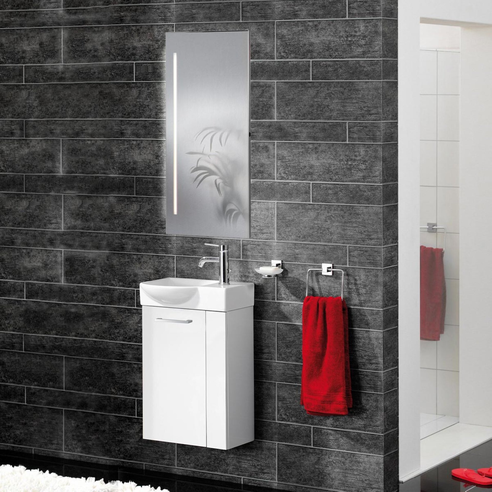 Fackelmann SBC SCENO Gäste WC Set 2-teilig 45 cm, Weiß, links, Keramik Fackelmann SBC SCENO Gäste WC Set 2-teilig 45 cm, Weiß, links, Keramik