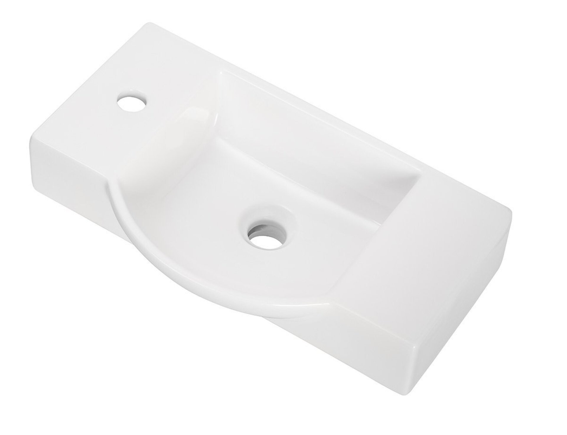 Fackelmann SBC A-VERO Gäste WC Set 2-teilig 55 cm, Braun hell, 2 Türen, Keramik Hahnloch links Fackelmann SBC A-VERO Gäste WC Set 2-teilig 55 cm, Braun hell, 2 Türen, Keramik Hahnloch links