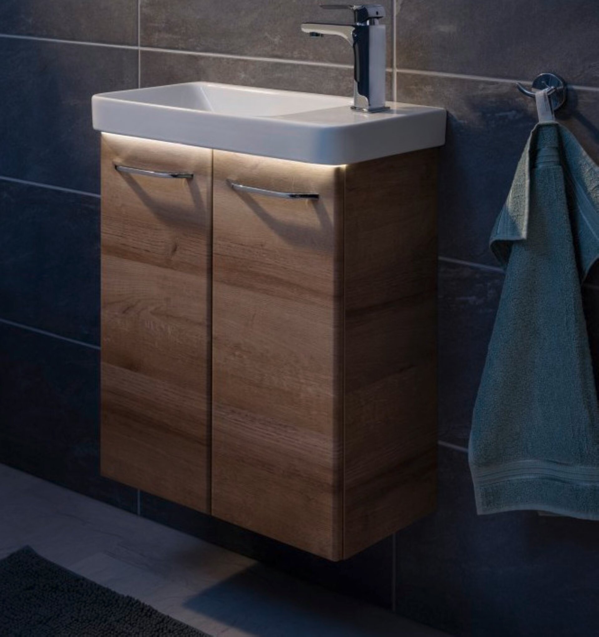Fackelmann MILANO Gäste-WC Set 3-teilig, 55 cm breit, Braun hell, Keramik Fackelmann MILANO Gäste-WC Set 3-teilig, 55 cm breit, Braun hell, Keramik