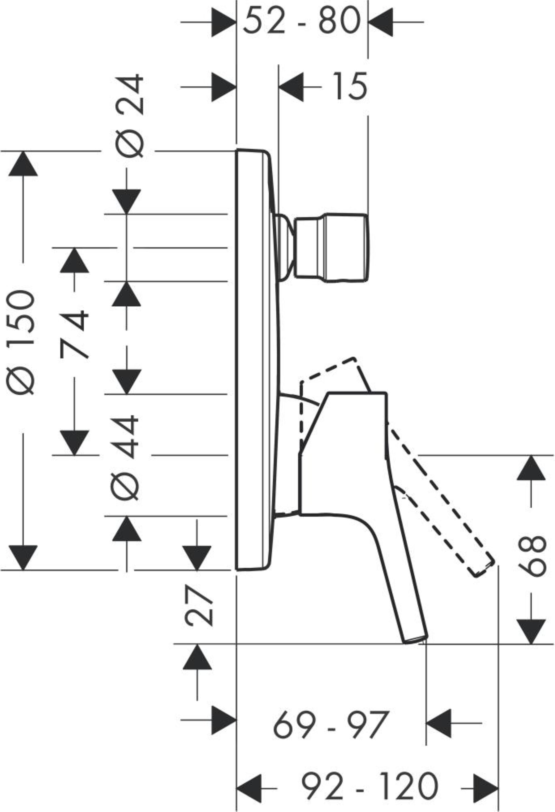 HANSGROHE TALIS S Badewannenarmatur, Chrom, Unterputz, rund, mit Sicherkungskombination HANSGROHE TALIS S Badewannenarmatur, Chrom, Unterputz, rund, mit Sicherkungskombination