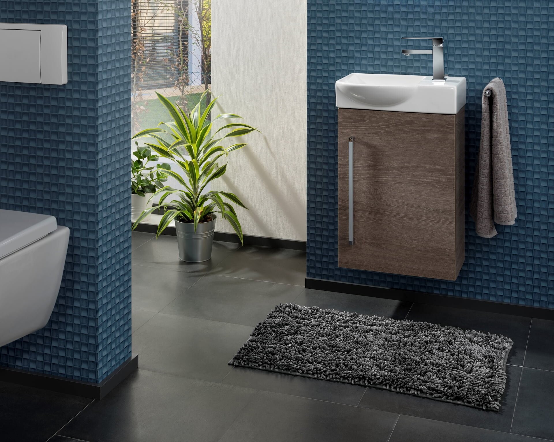 LANZET K3 Gäste WC Set 45 cm, Dunkelbraun, rechts LANZET K3 Gäste WC Set 45 cm, Dunkelbraun, rechts