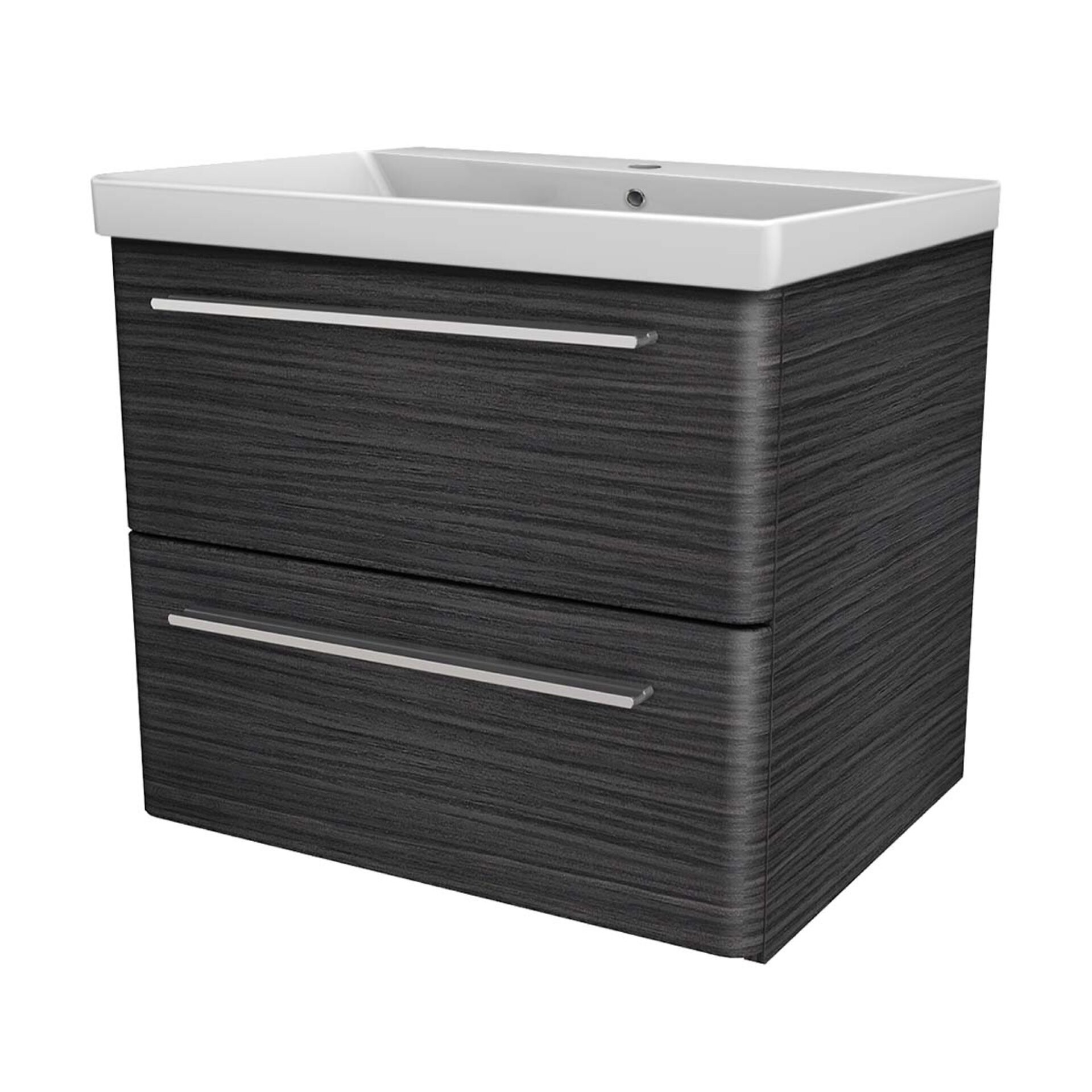 LANZET K8 Waschbecken mit Unterschrank, 60 cm breit, Anthrazit, Waschbecken Keramik Weiß LANZET K8 Waschbecken mit Unterschrank, 60 cm breit, Anthrazit, Waschbecken Keramik Weiß