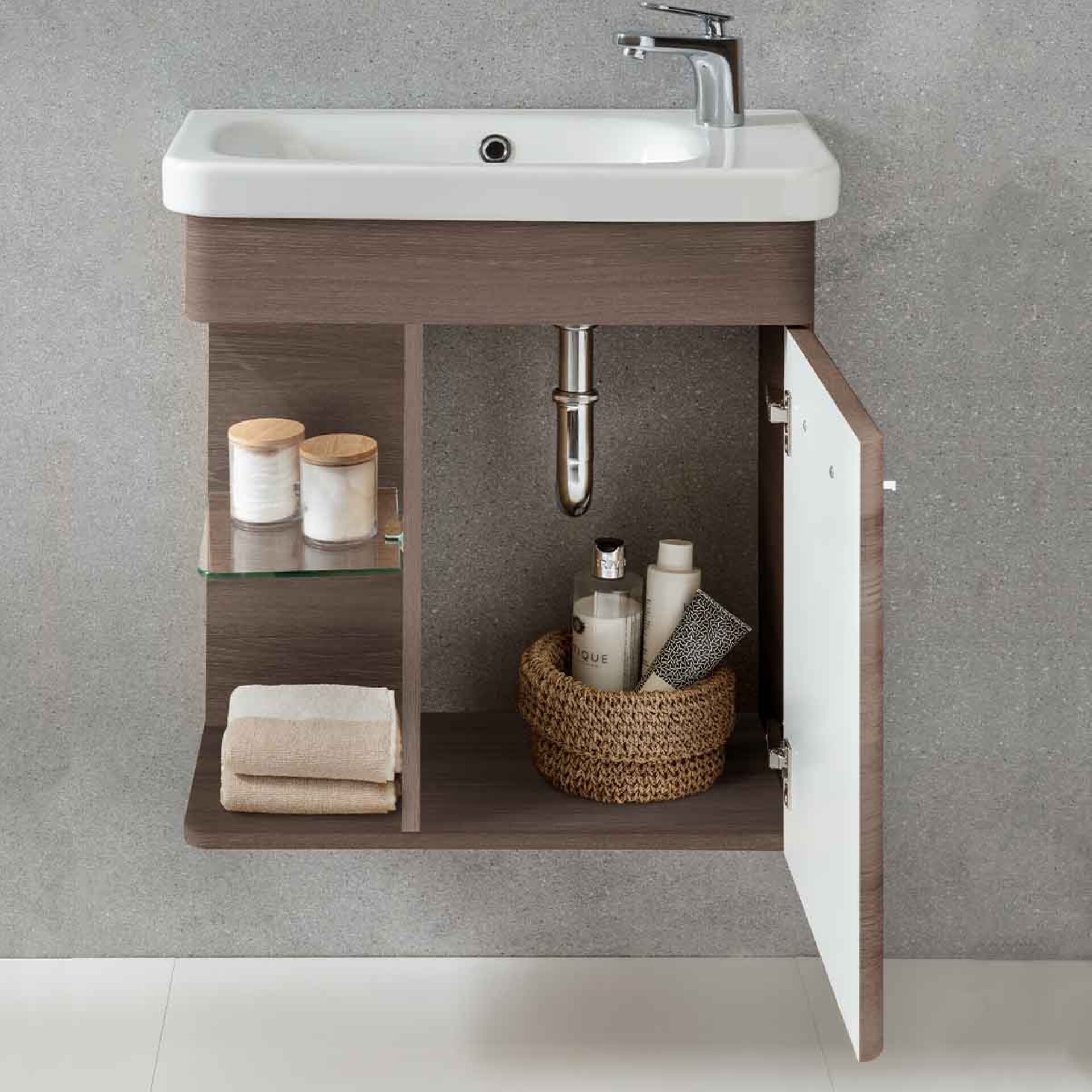 Lanzet K8 Gäste WC Set 60cm Dunkelbraun