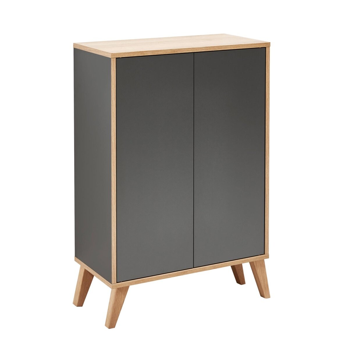 Fackelmann FINN Doppel Midischrank 60 cm mit Füßen, Braun hell/Anthrazit Fackelmann FINN Doppel Midischrank 60 cm mit Füßen, Braun hell/Anthrazit