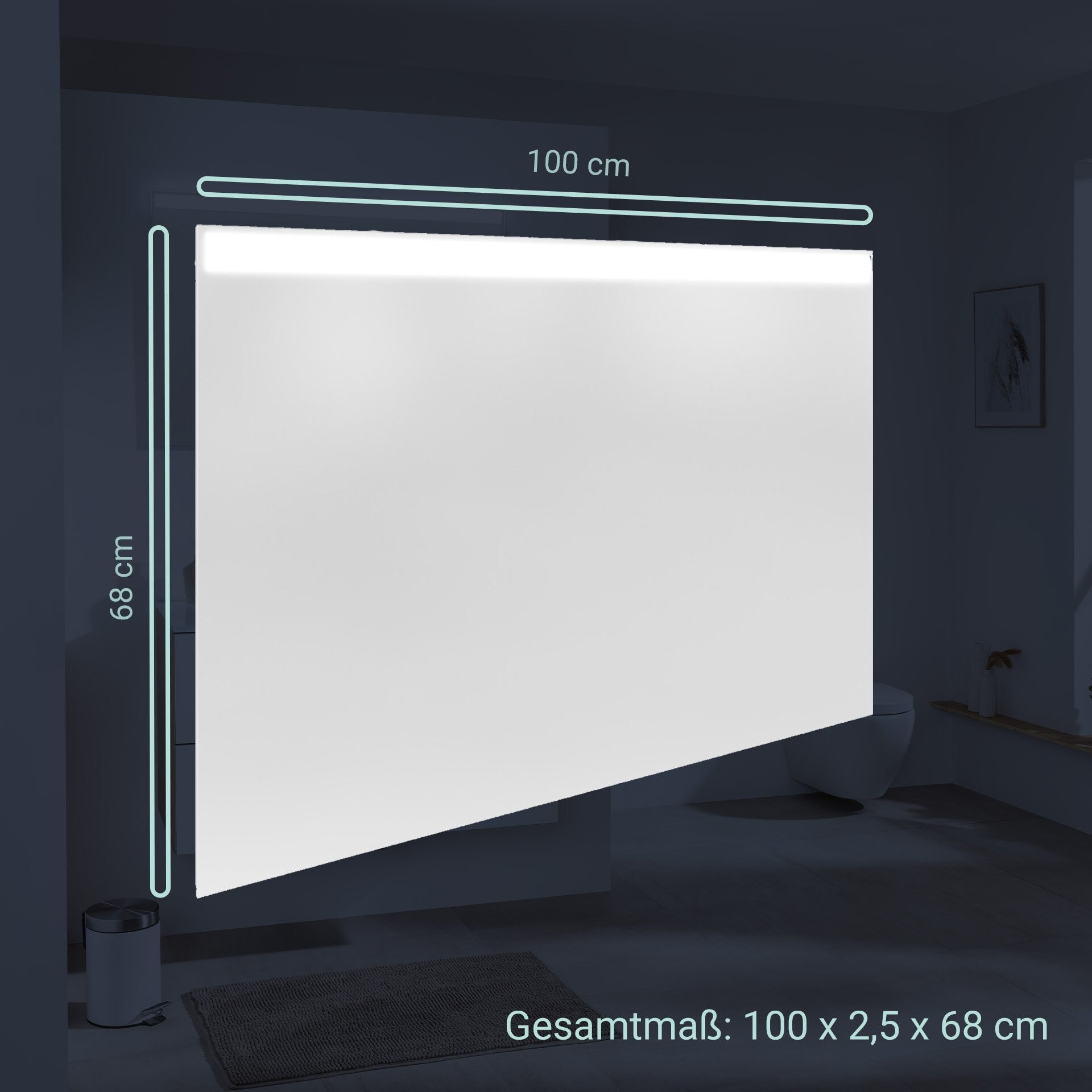 Fackelmann B.BRILLANT LED Spiegel 100 cm