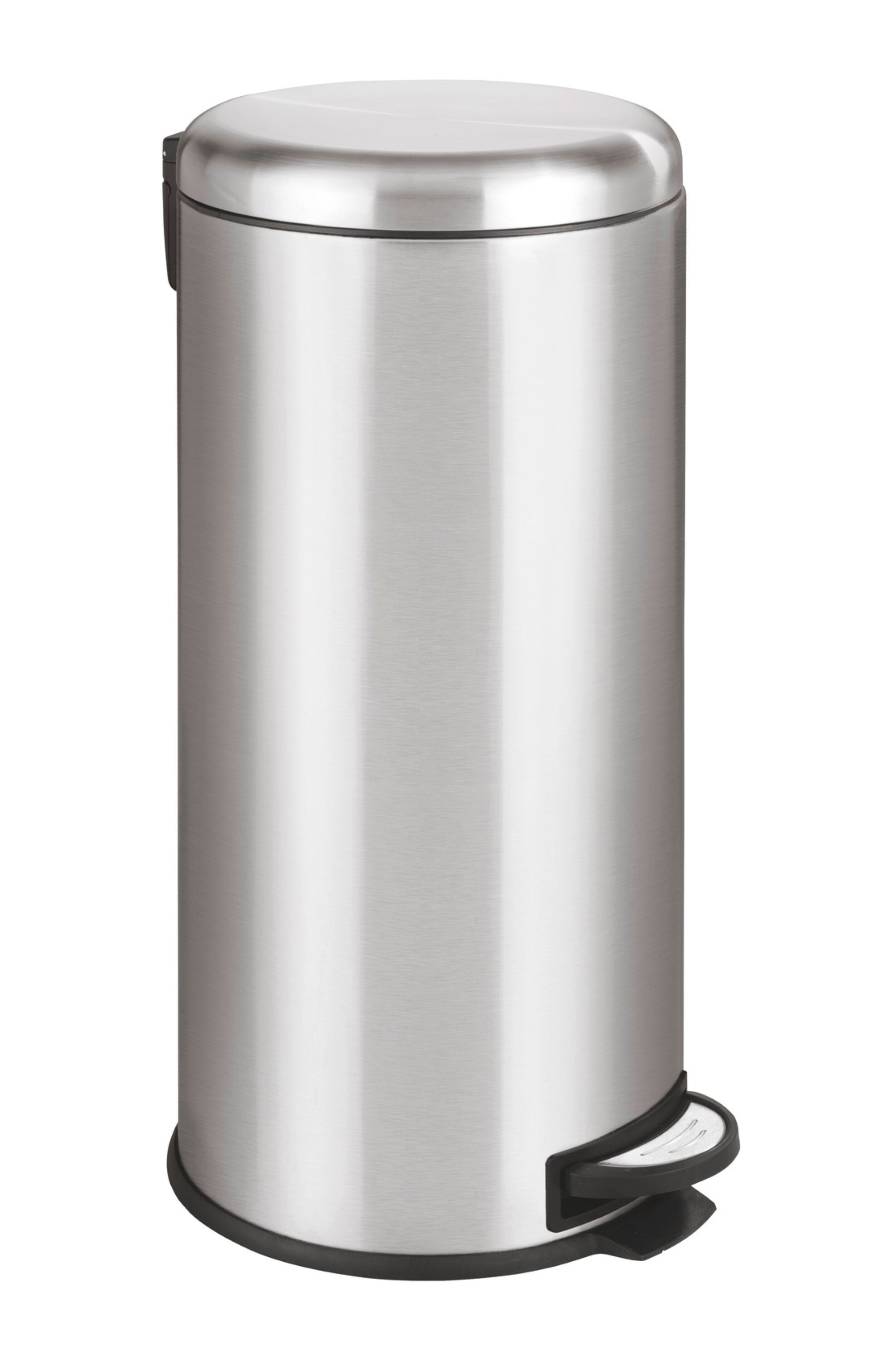 WENKO LEMAN Mülleimer 30 Liter, Silber, Easy Close, Edelstahl WENKO LEMAN Mülleimer 30 Liter, Silber, Easy Close, Edelstahl