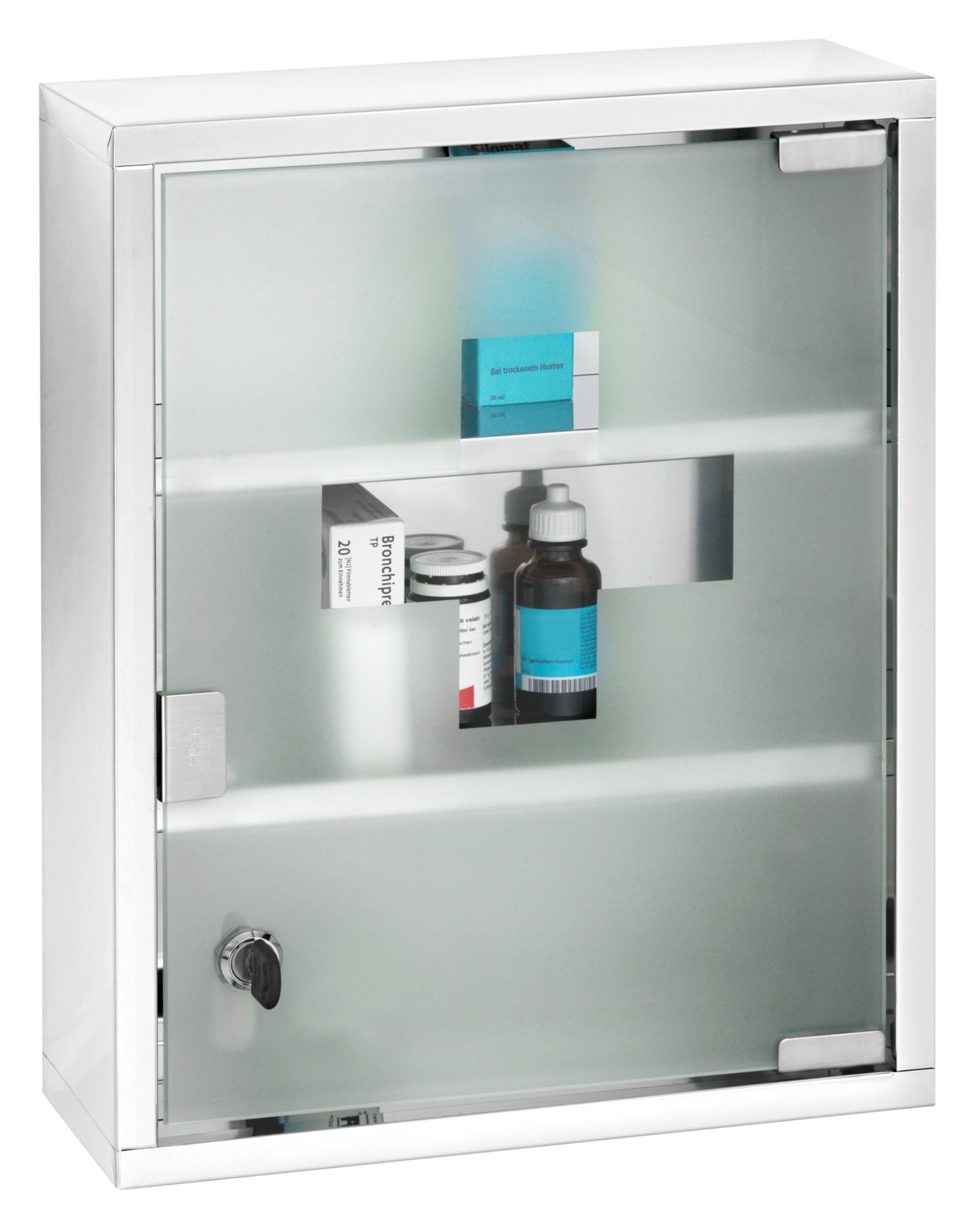 WENKO Medikamentenschrank 30 cm breit, Silber, 3 Fächer WENKO Medikamentenschrank 30 cm breit, Silber, 3 Fächer