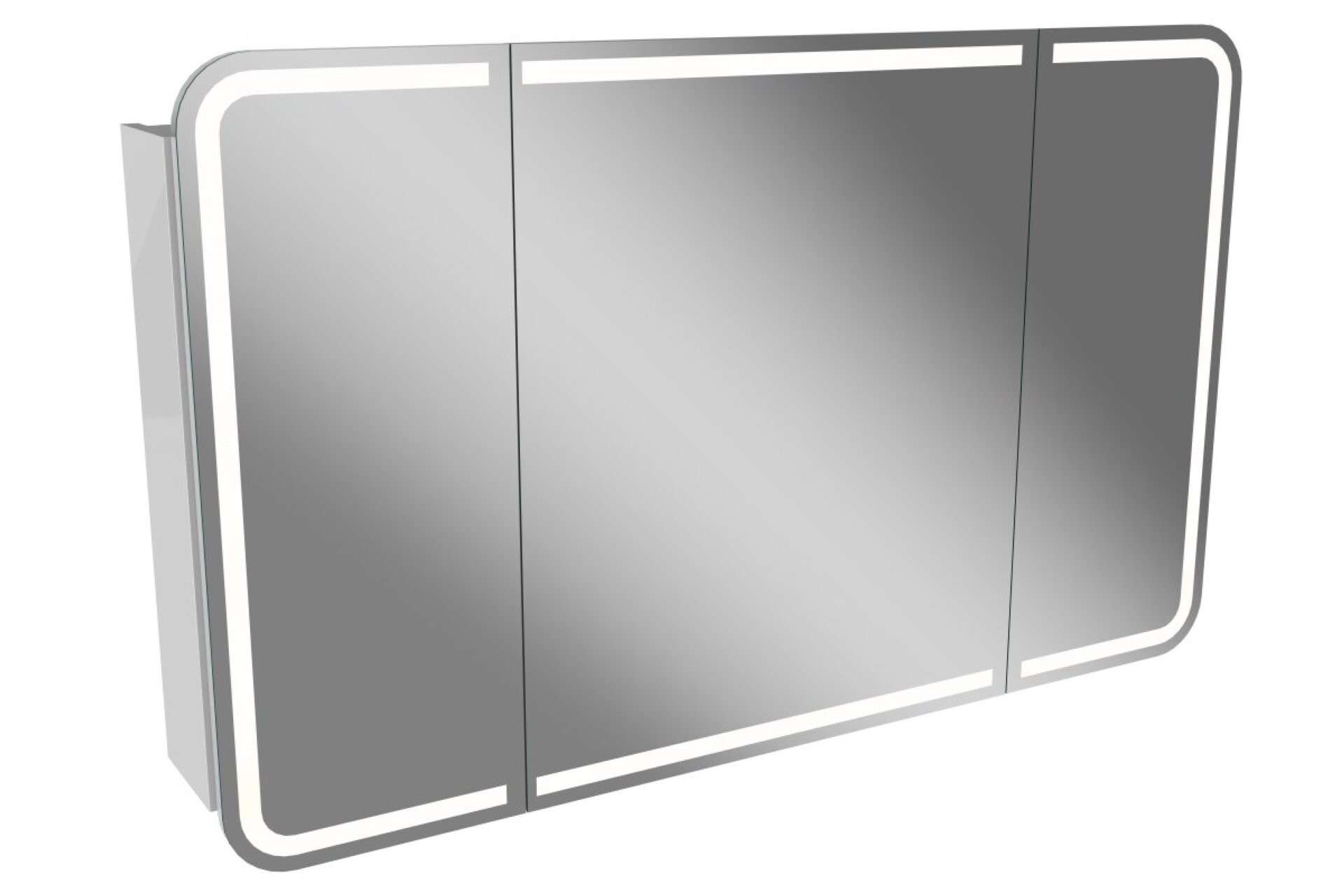 Lanzet M9 Spiegelschrank 120 cm mit umlaufender LED-Beleuchtung, Weiß Lanzet M9 Spiegelschrank 120 cm mit umlaufender LED-Beleuchtung, Weiß