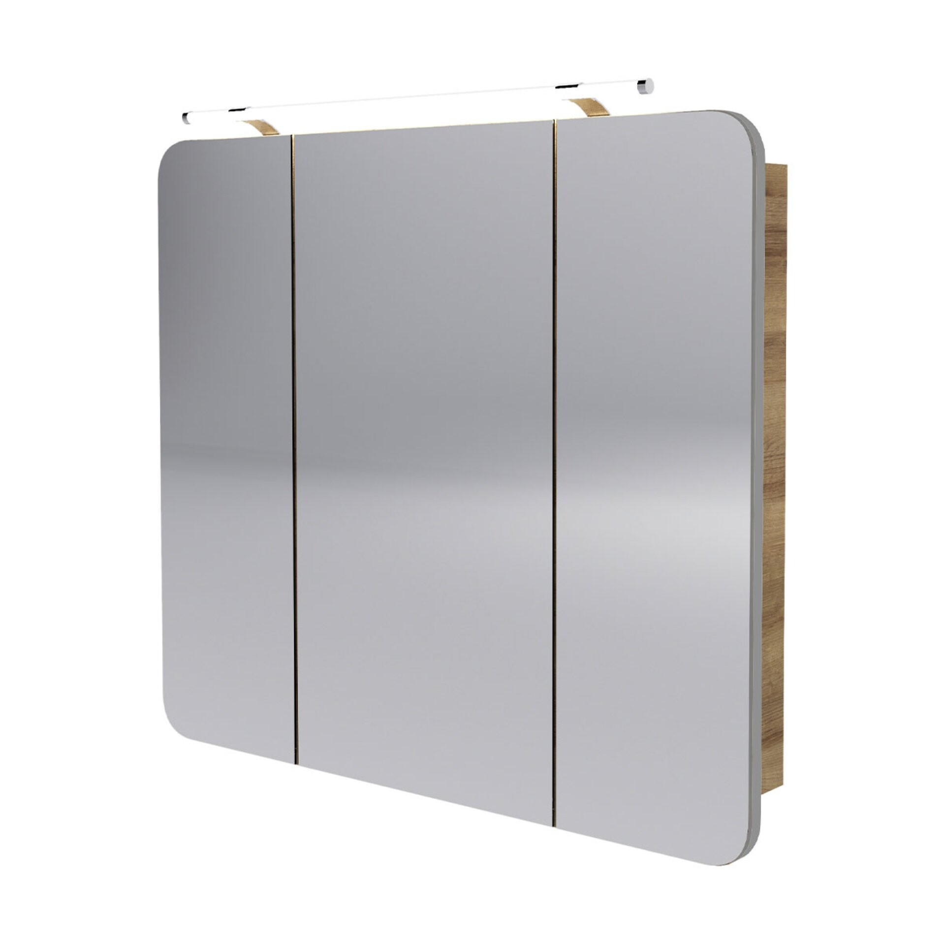 Fackelmann MILANO LED Spiegelschrank 90 cm, Braun hell Fackelmann MILANO LED Spiegelschrank 90 cm, Braun hell