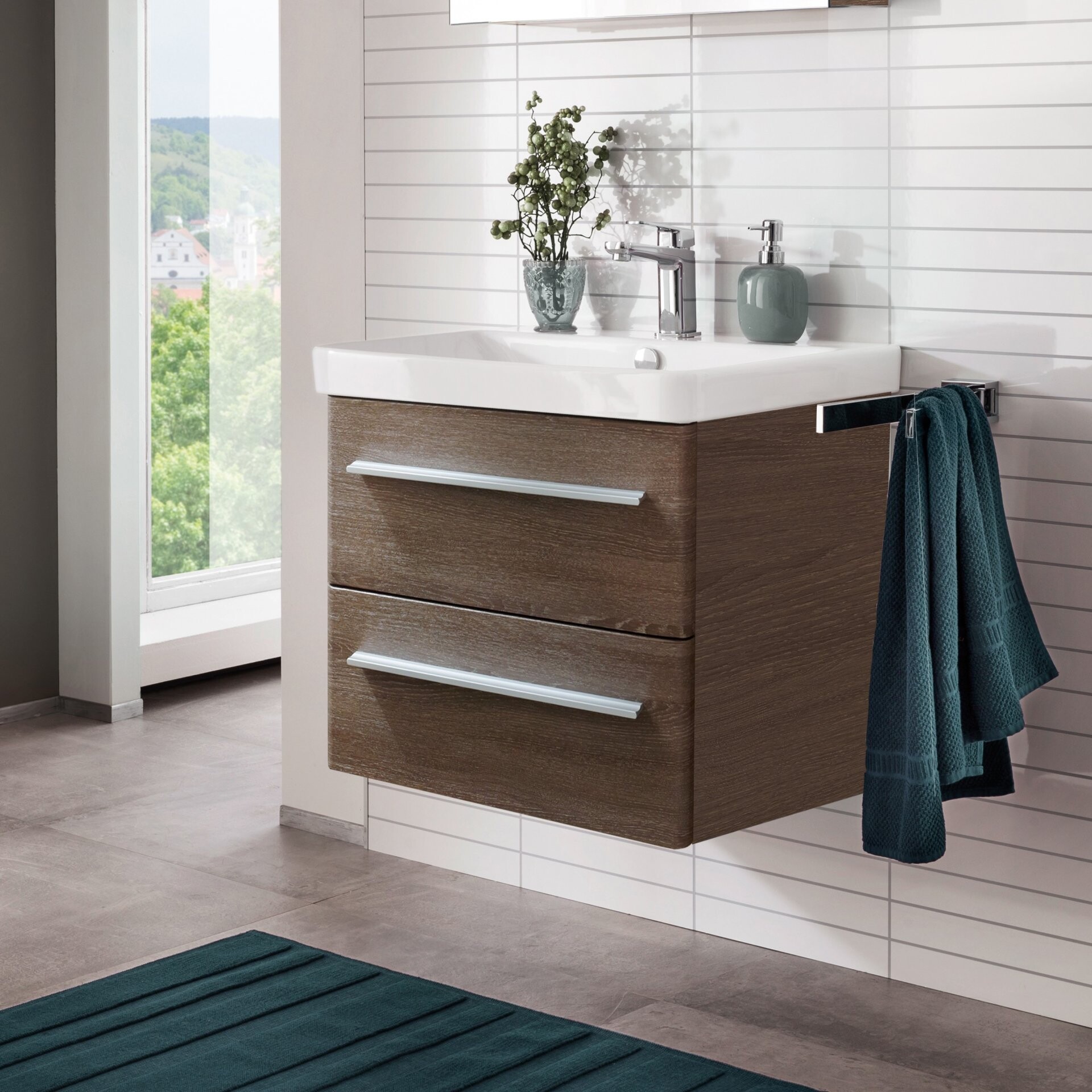 Lanzet K8 Waschtischunterschrank 56 cm Dunkelbraun Lanzet K8 Waschtischunterschrank 56 cm Dunkelbraun